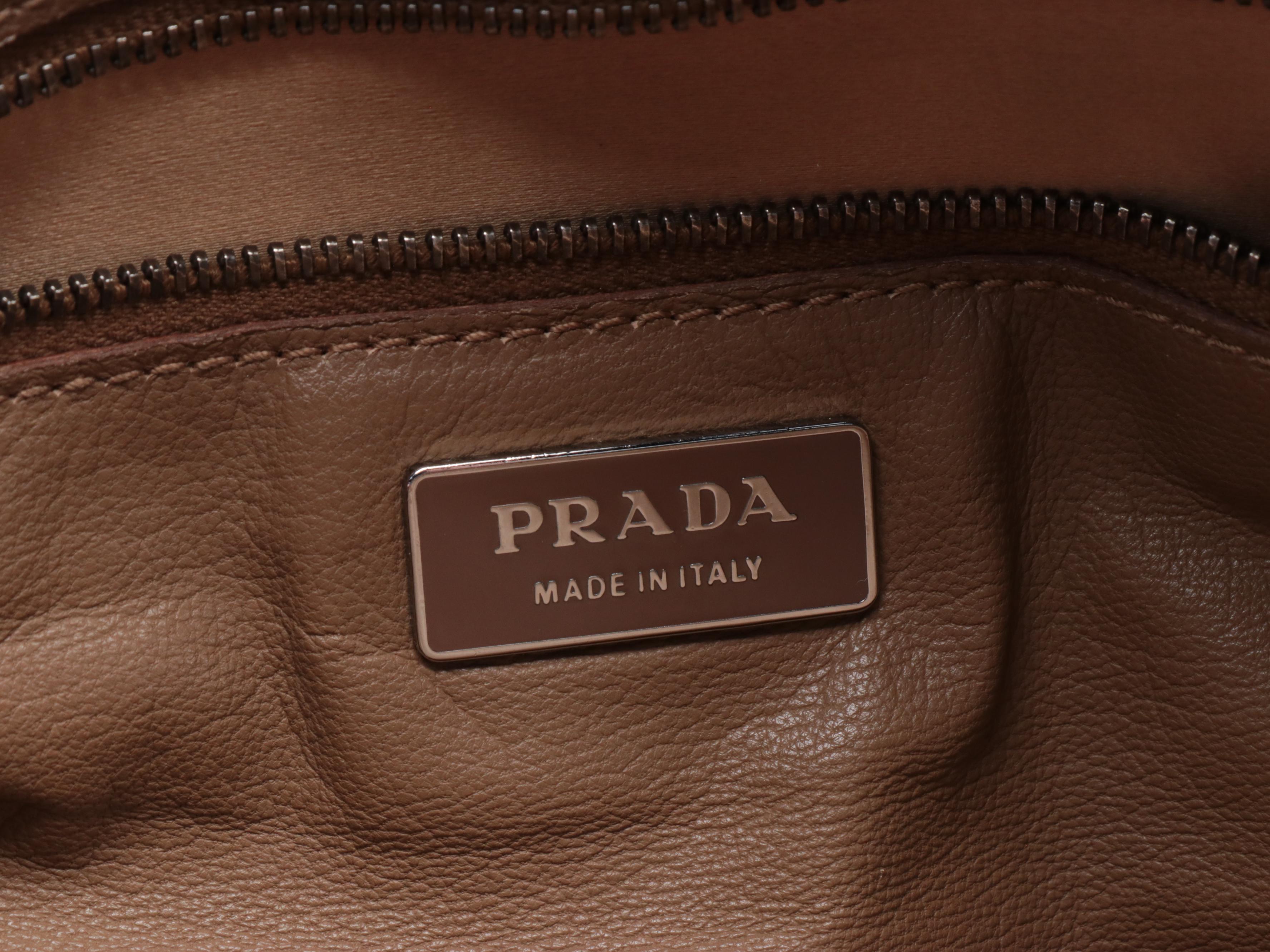 Prada Bowler Bag in Brown Vitello England Leather