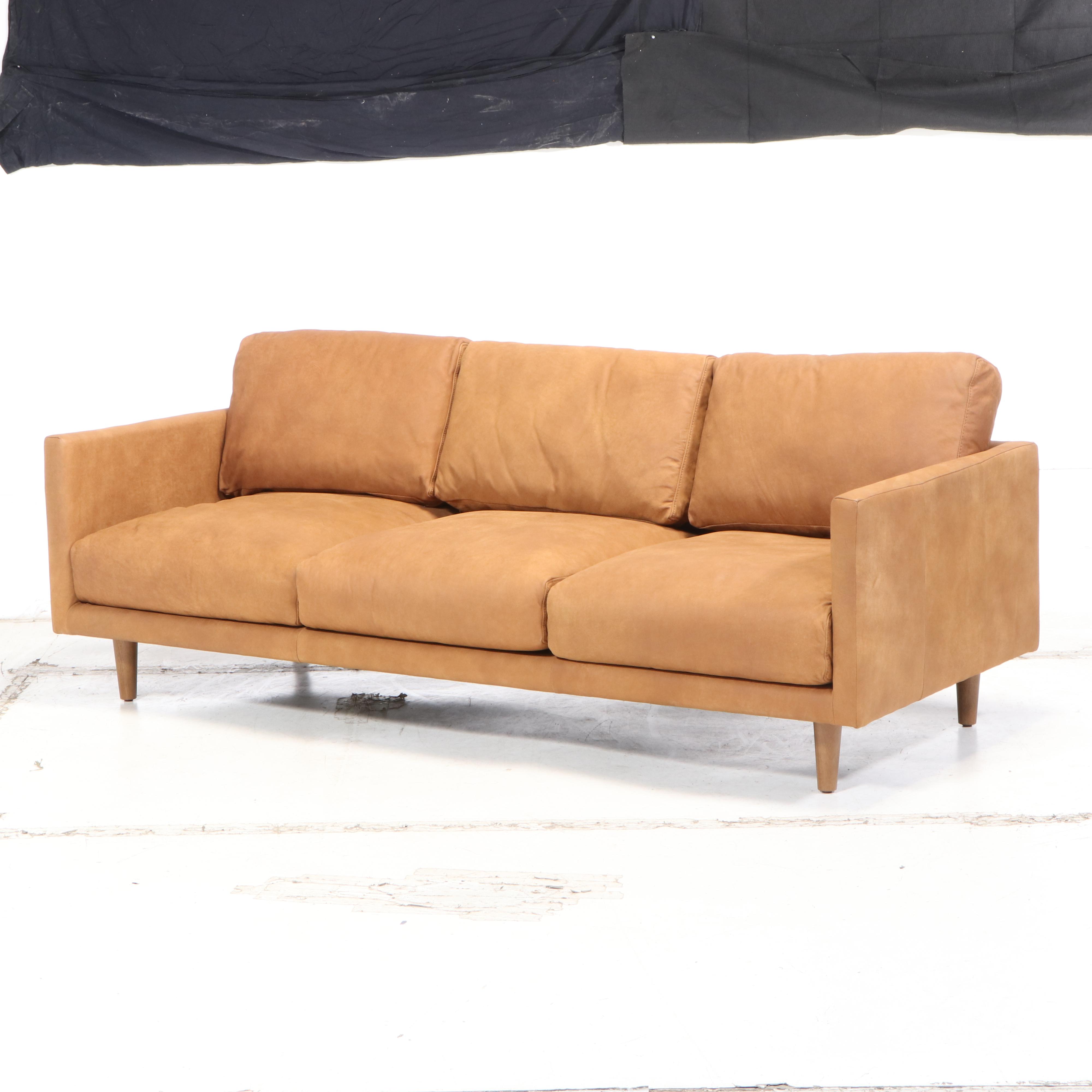 Article "Nirvana" Contemporary Industrial Style Leather Sofa