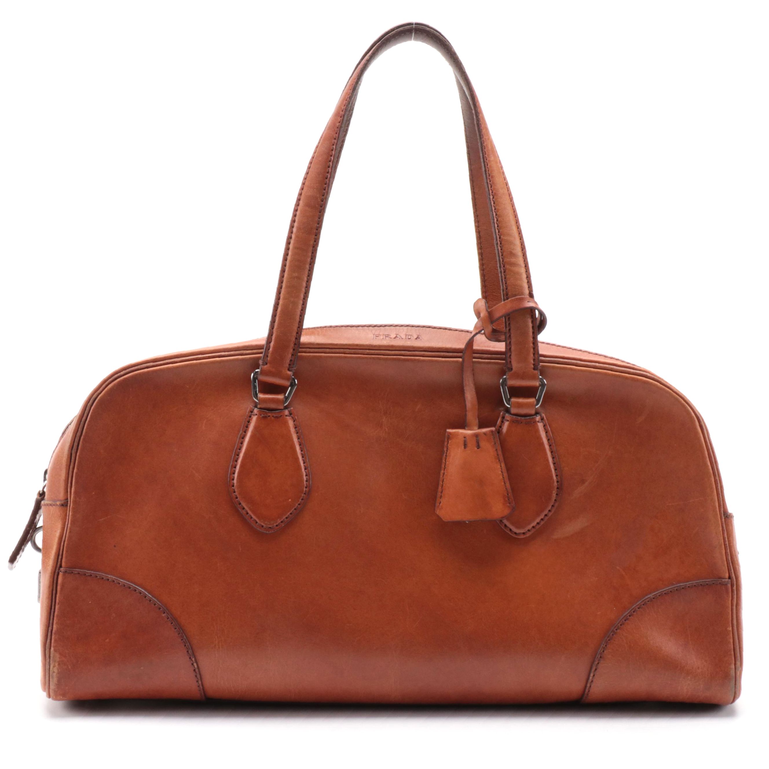 Prada Bowler Bag in Brown Vitello England Leather