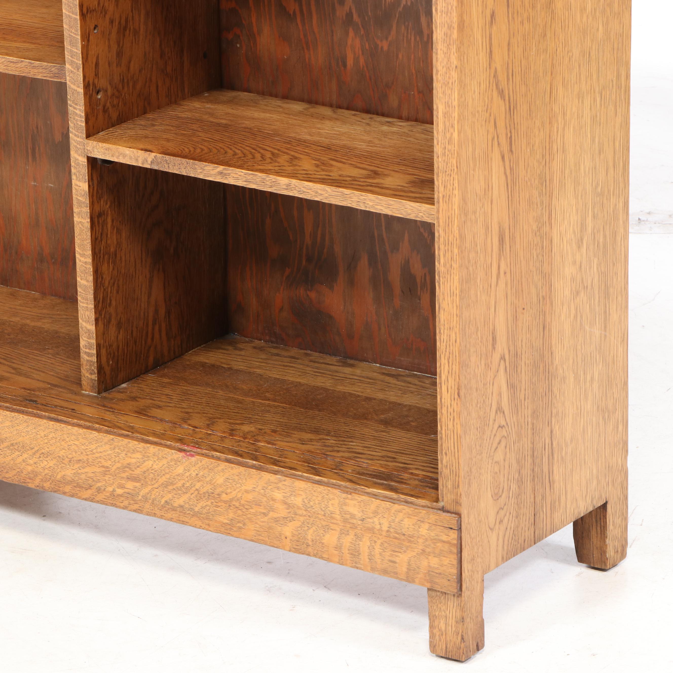Arts and Crafts Oak Open Bookcase, Early 20th Century