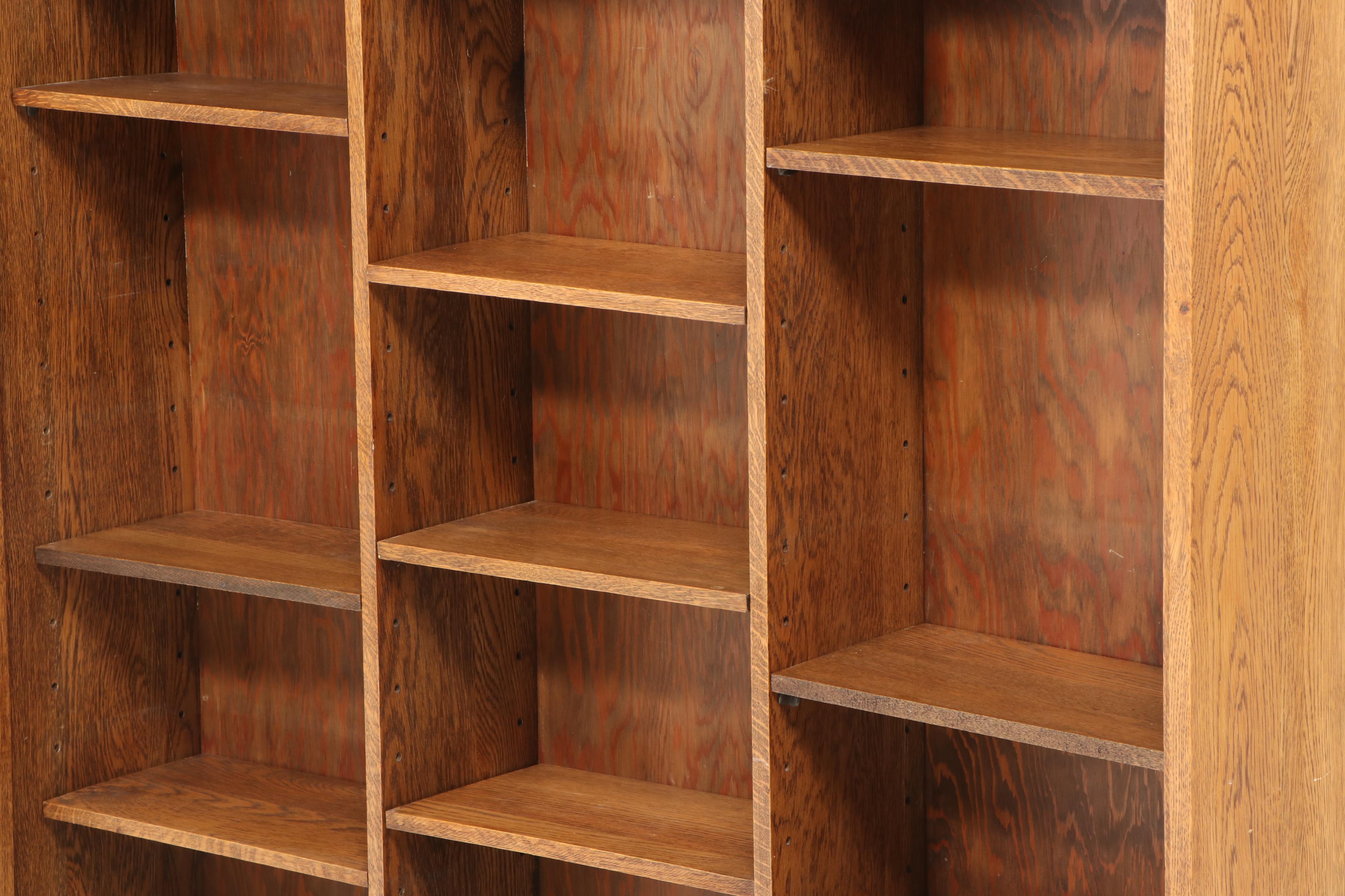 Arts and Crafts Oak Open Bookcase, Early 20th Century