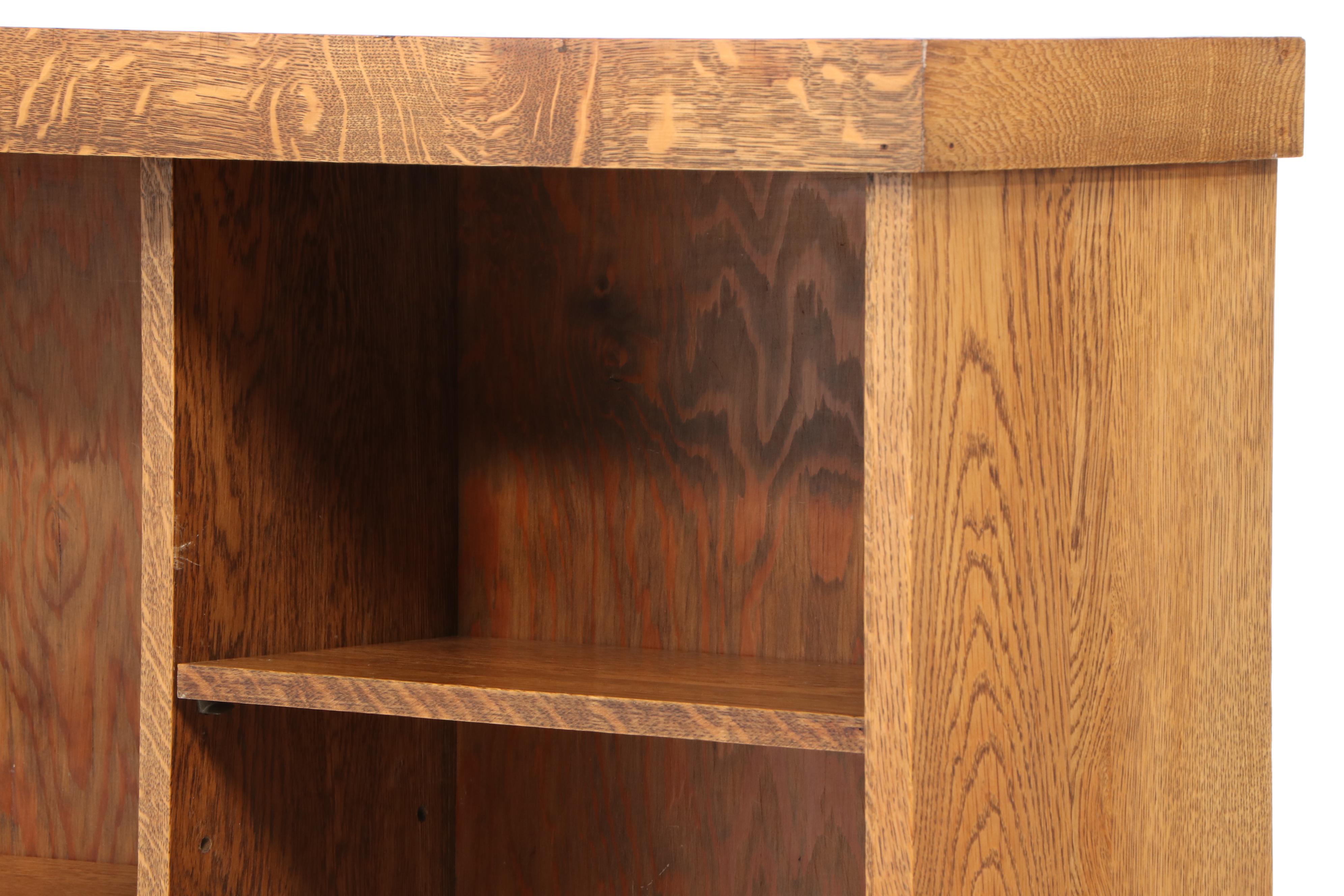 Arts and Crafts Oak Open Bookcase, Early 20th Century