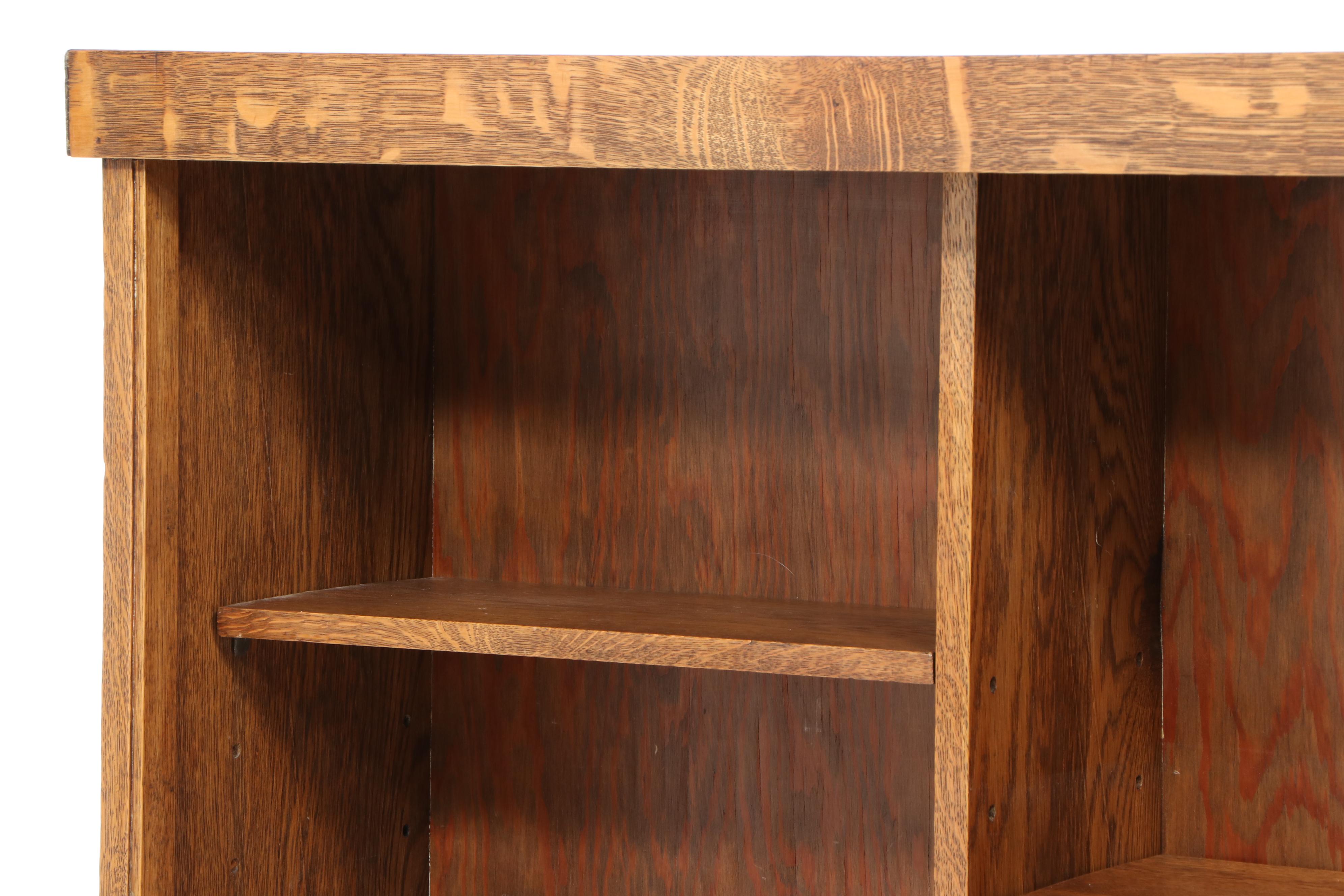 Arts and Crafts Oak Open Bookcase, Early 20th Century