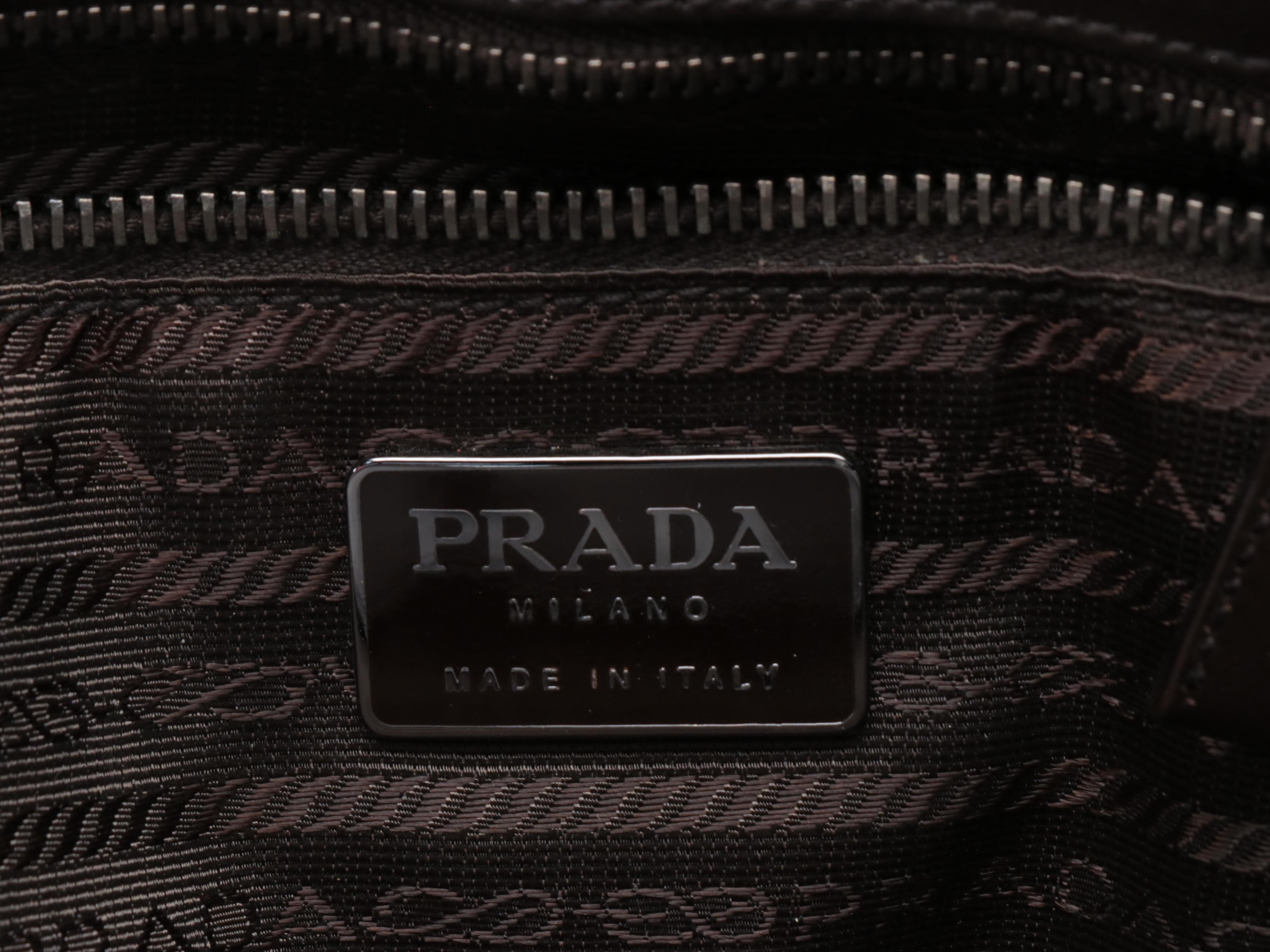 Prada Dark Brown Leather Shoulder Tote