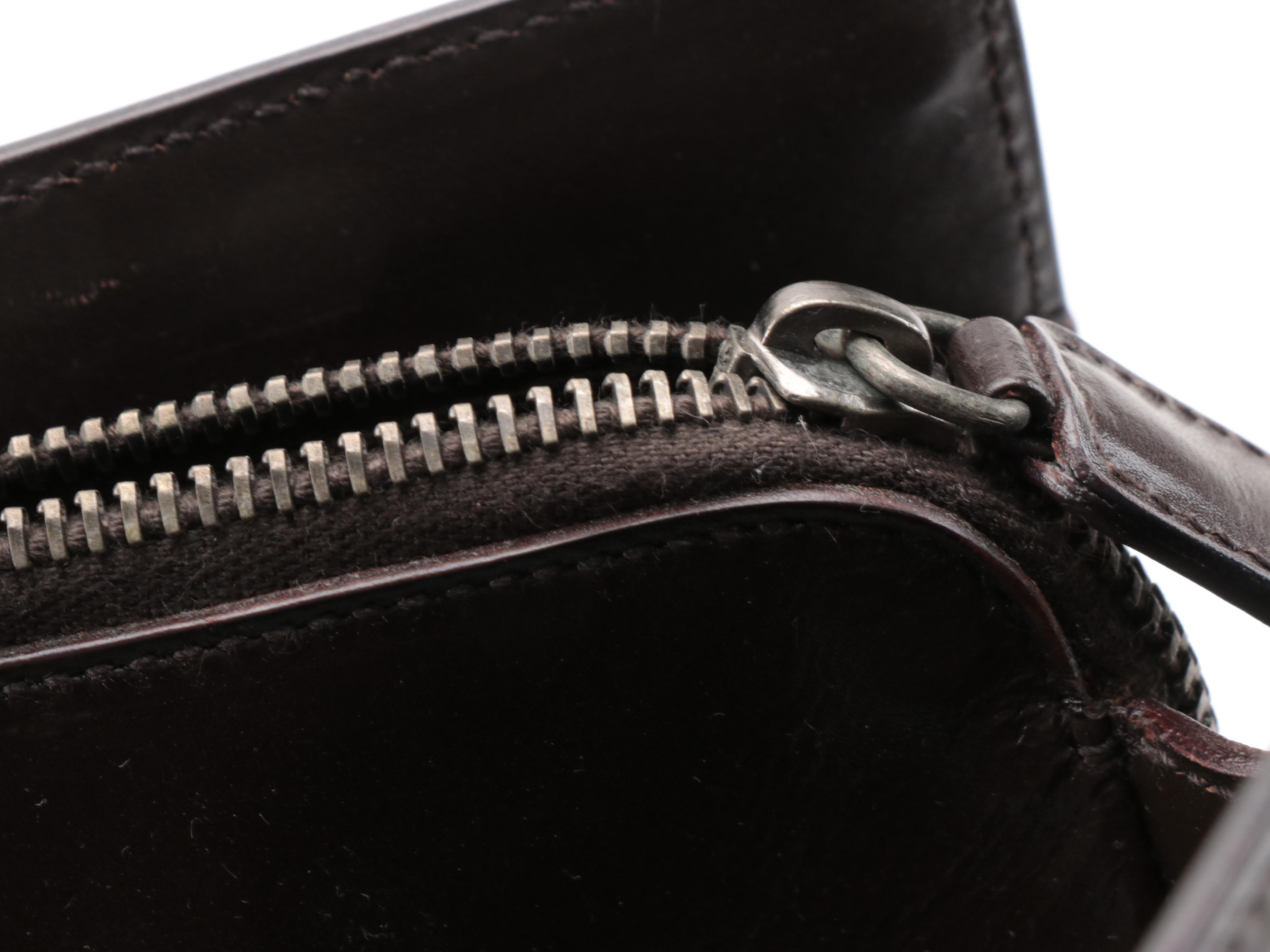 Prada Dark Brown Leather Shoulder Tote