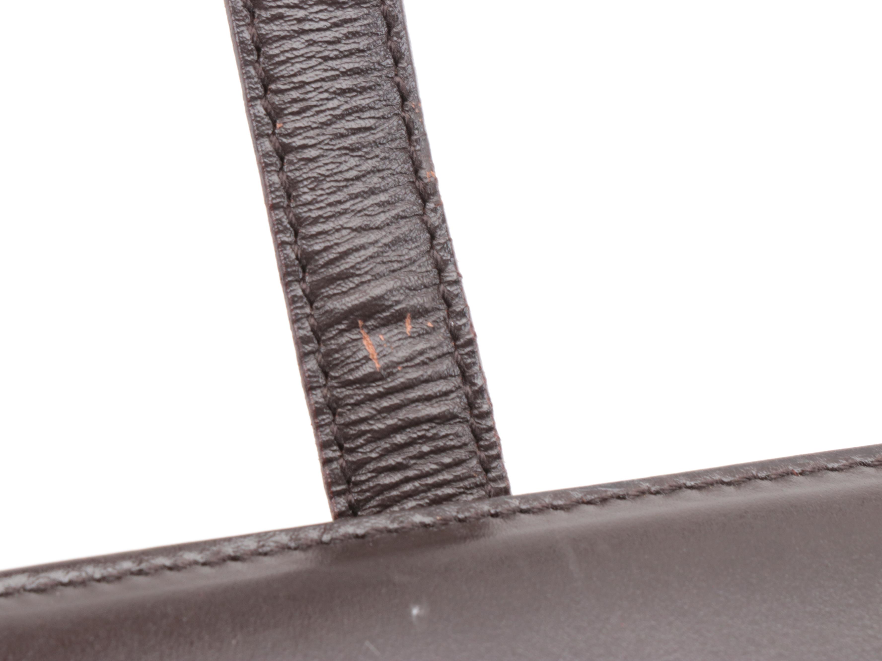 Prada Dark Brown Leather Shoulder Tote