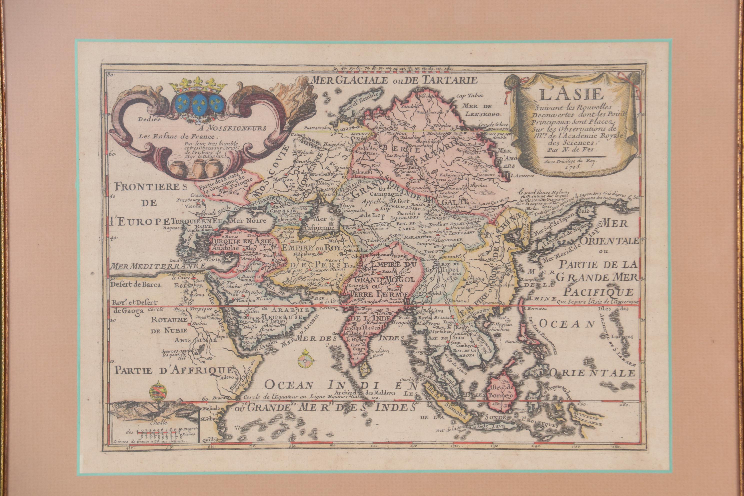 Nicolas de Fer Map of Asia, circa 1705