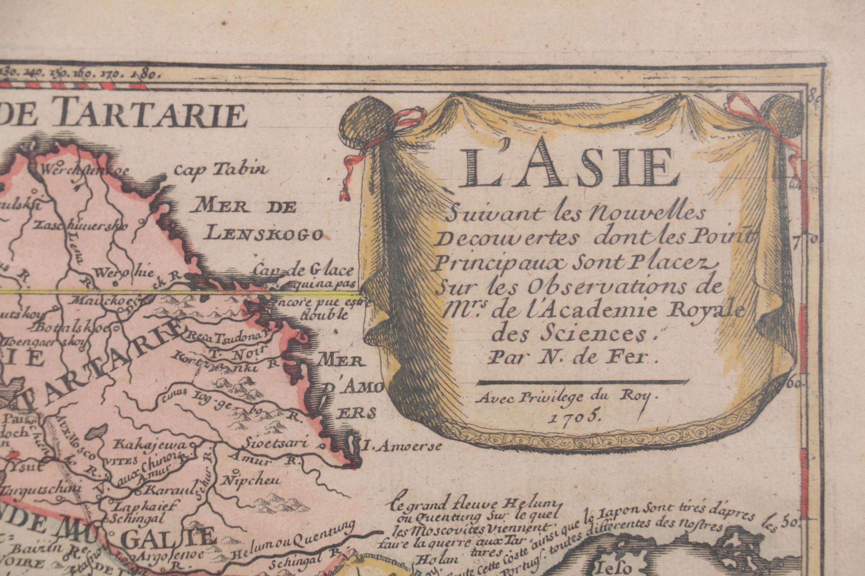 Nicolas de Fer Map of Asia, circa 1705