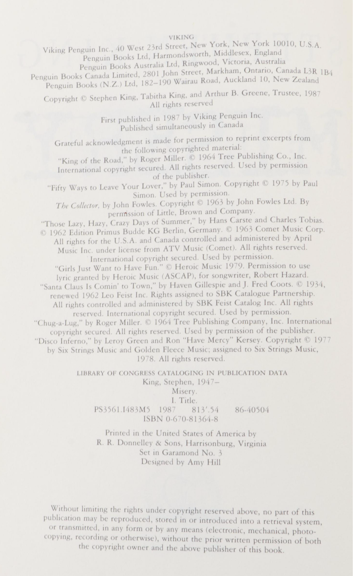 First Editions "IT" and "Misery" by Stephen King