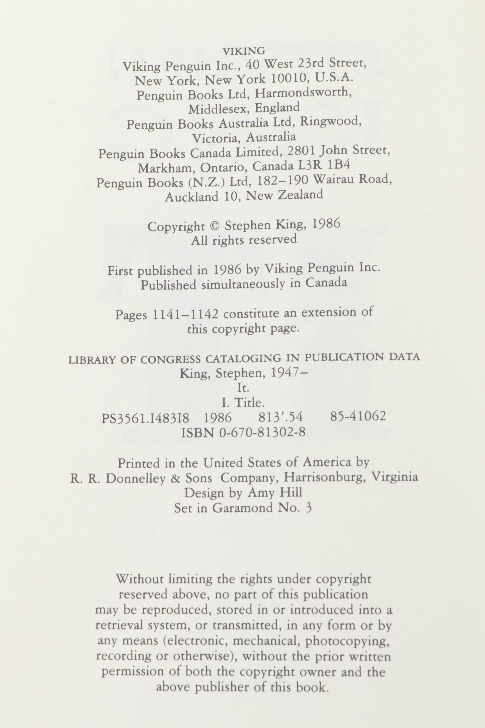 First Editions "IT" and "Misery" by Stephen King