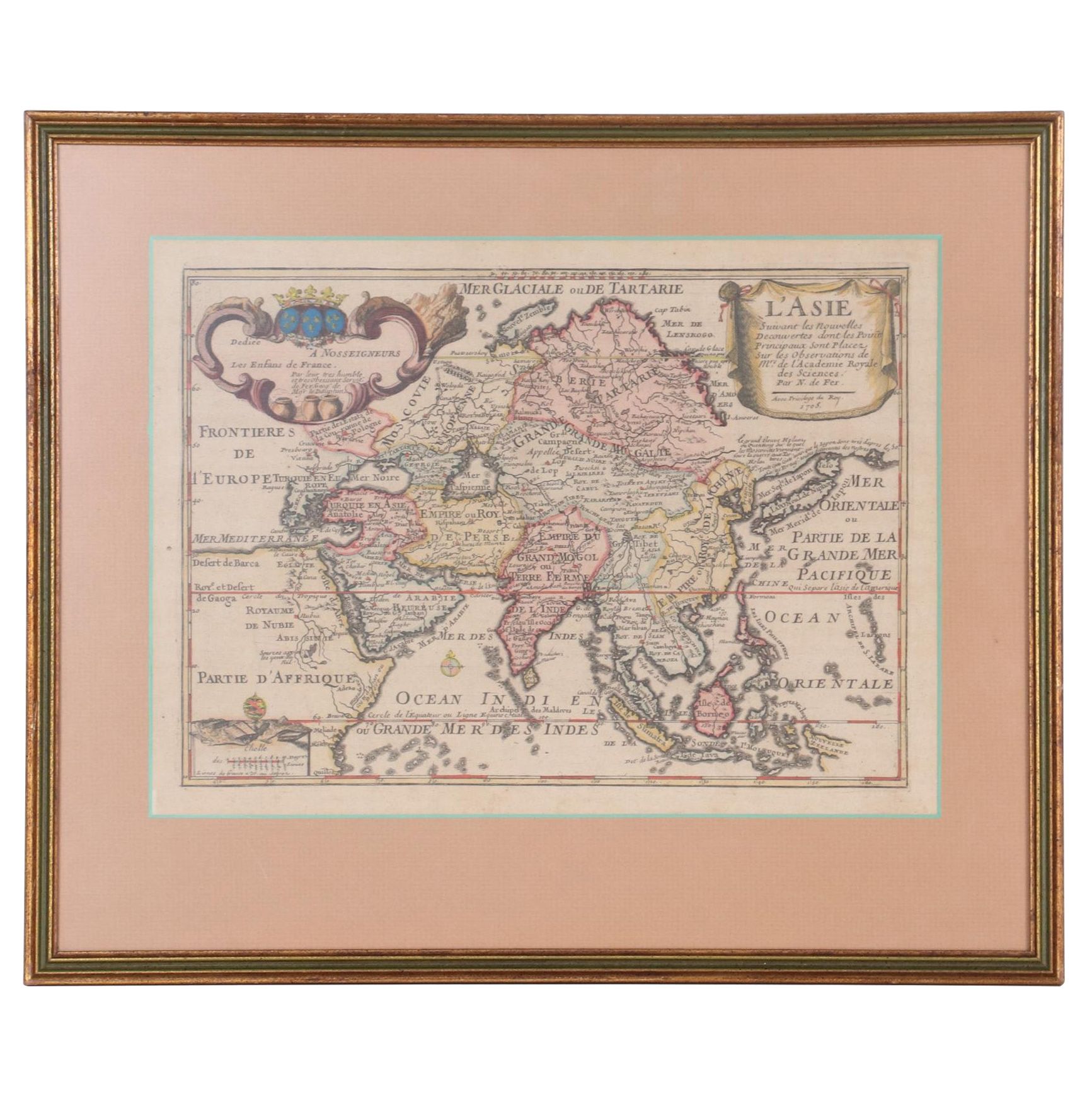 Nicolas de Fer Map of Asia, circa 1705