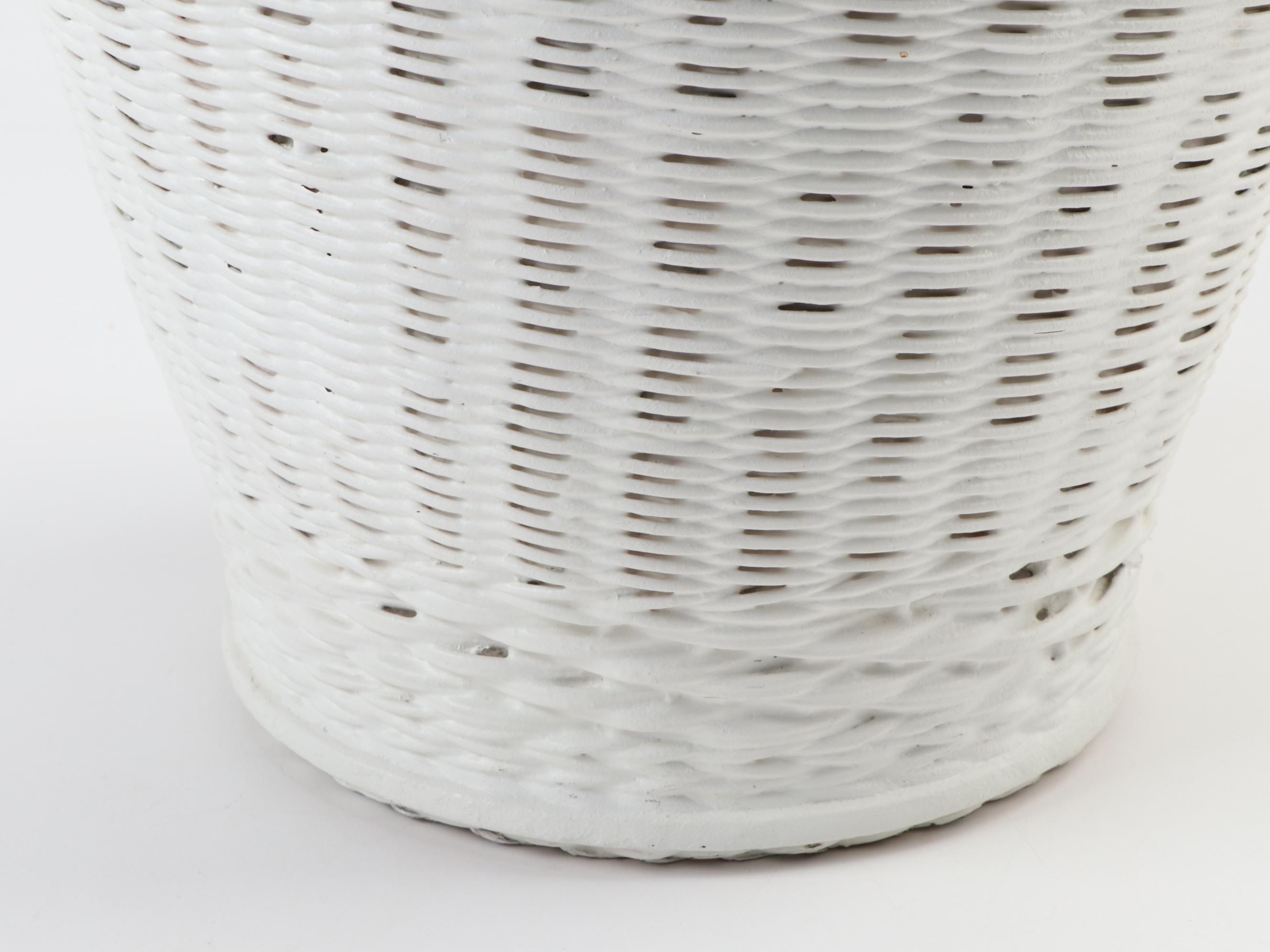 Henry Link for Lexington White Wicker Glass Top Vanity with Mirror, Chair, Other