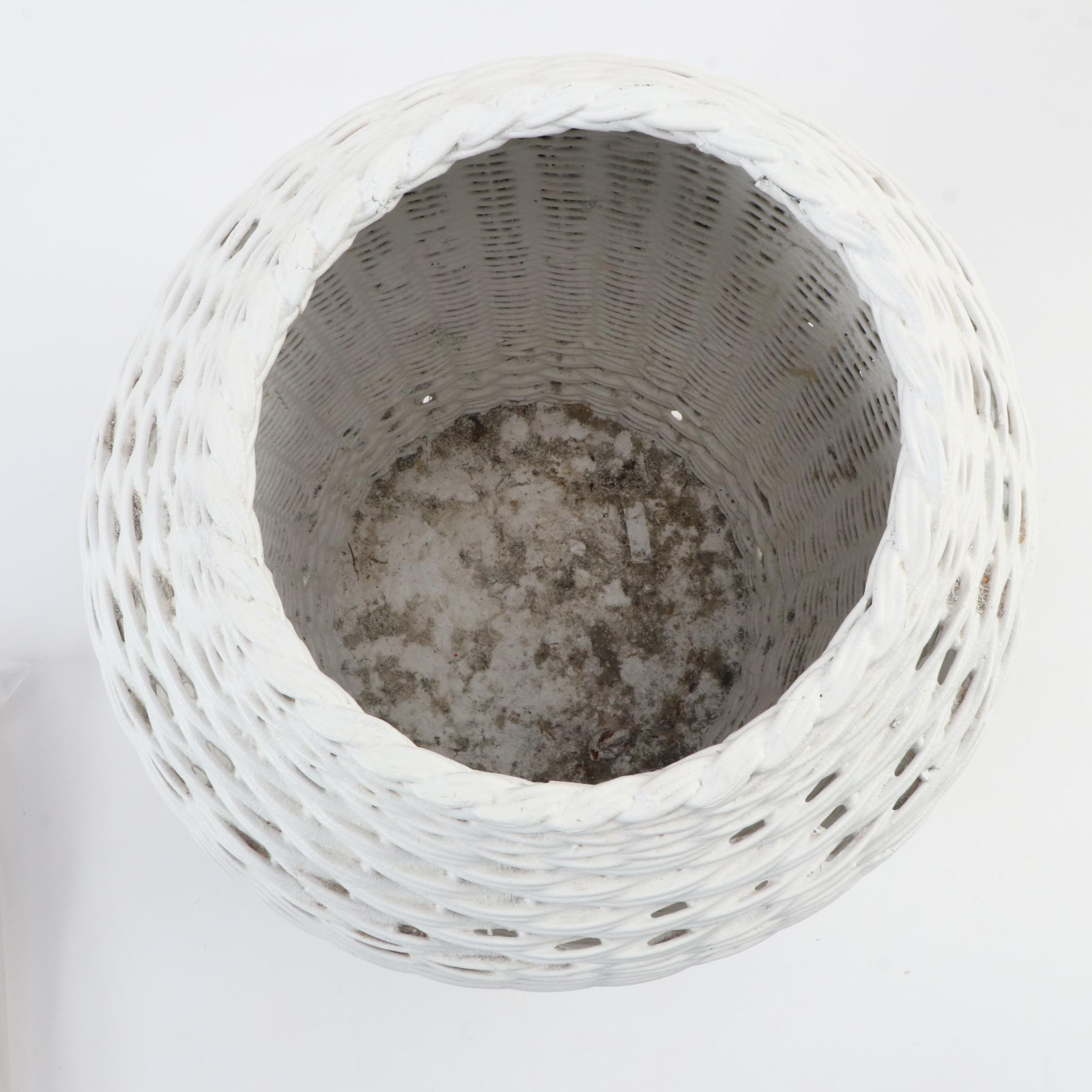 Henry Link for Lexington White Wicker Glass Top Vanity with Mirror, Chair, Other