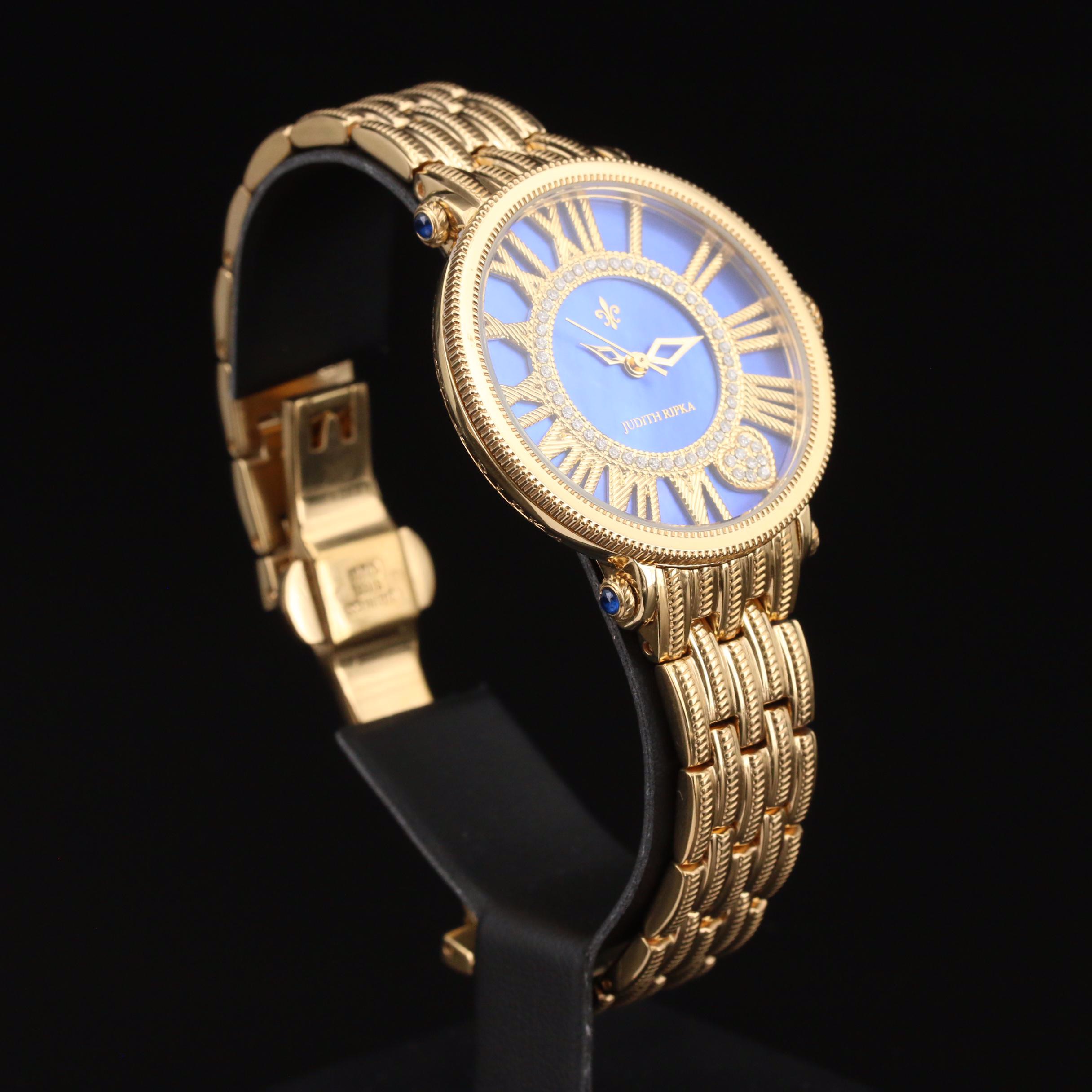 Judith Ripka "London" Blue Dial Watch