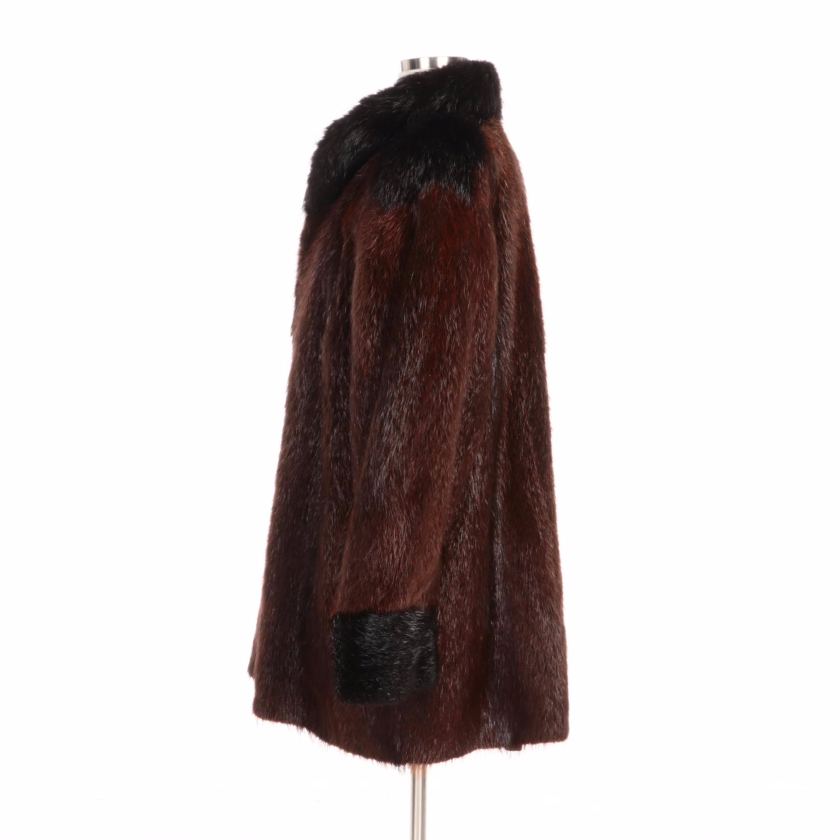 Yves Saint Laurent Beaver Fur Coat for Dennis Furs with Saks Fifth Avenue Gloves
