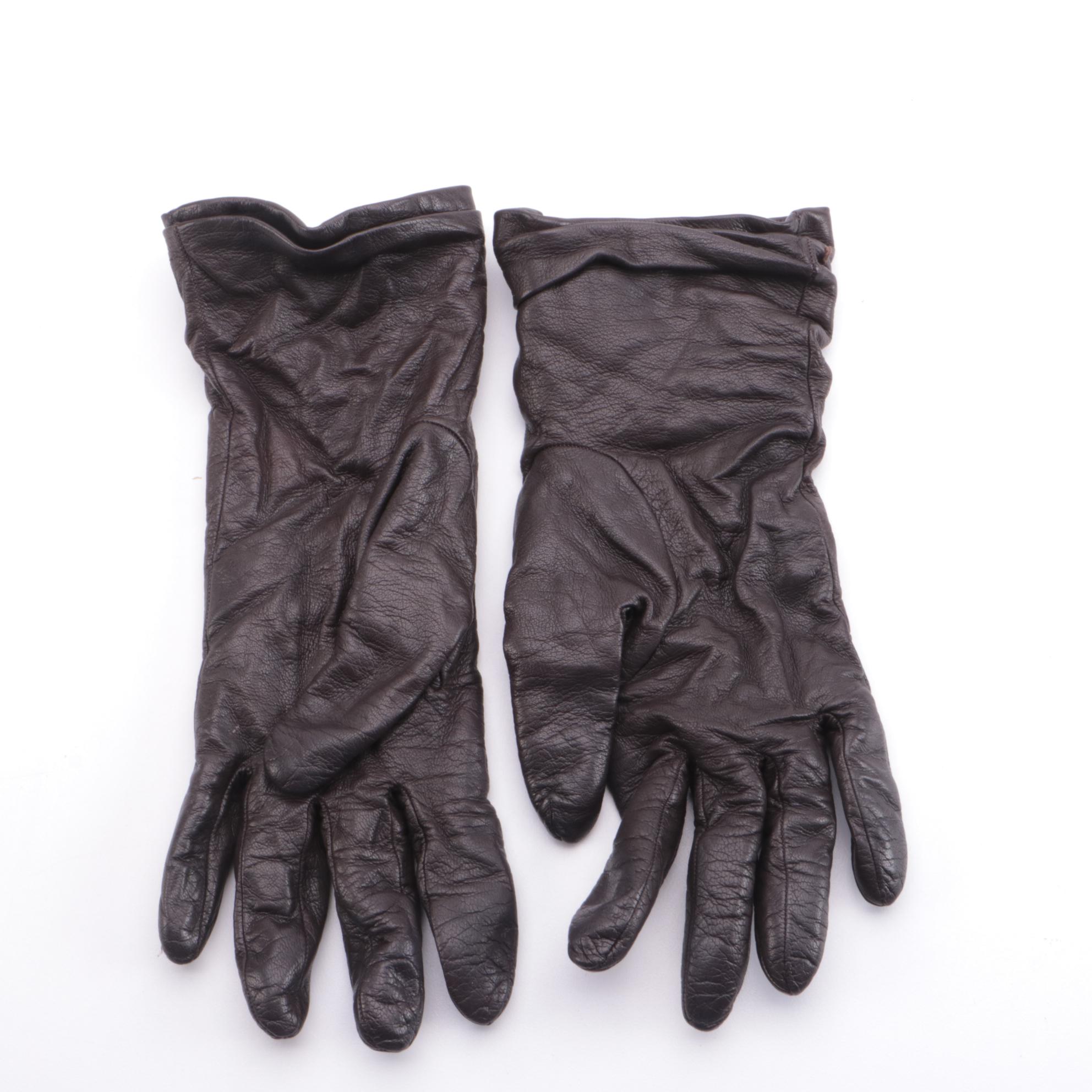 Yves Saint Laurent Beaver Fur Coat for Dennis Furs with Saks Fifth Avenue Gloves