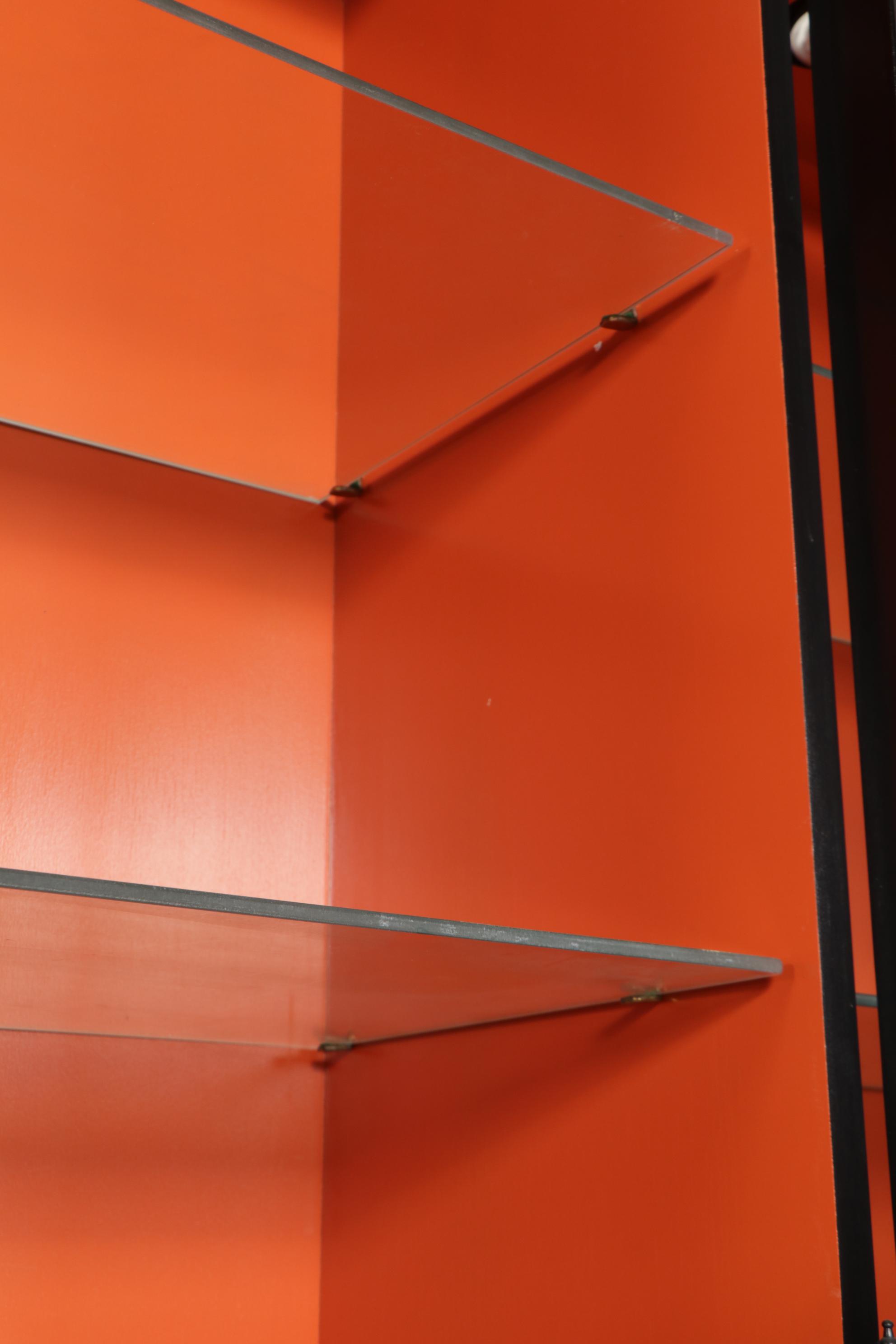 Chinoiserie-Decorated Gilt and Black-Lacquered Breakfront China Cabinet