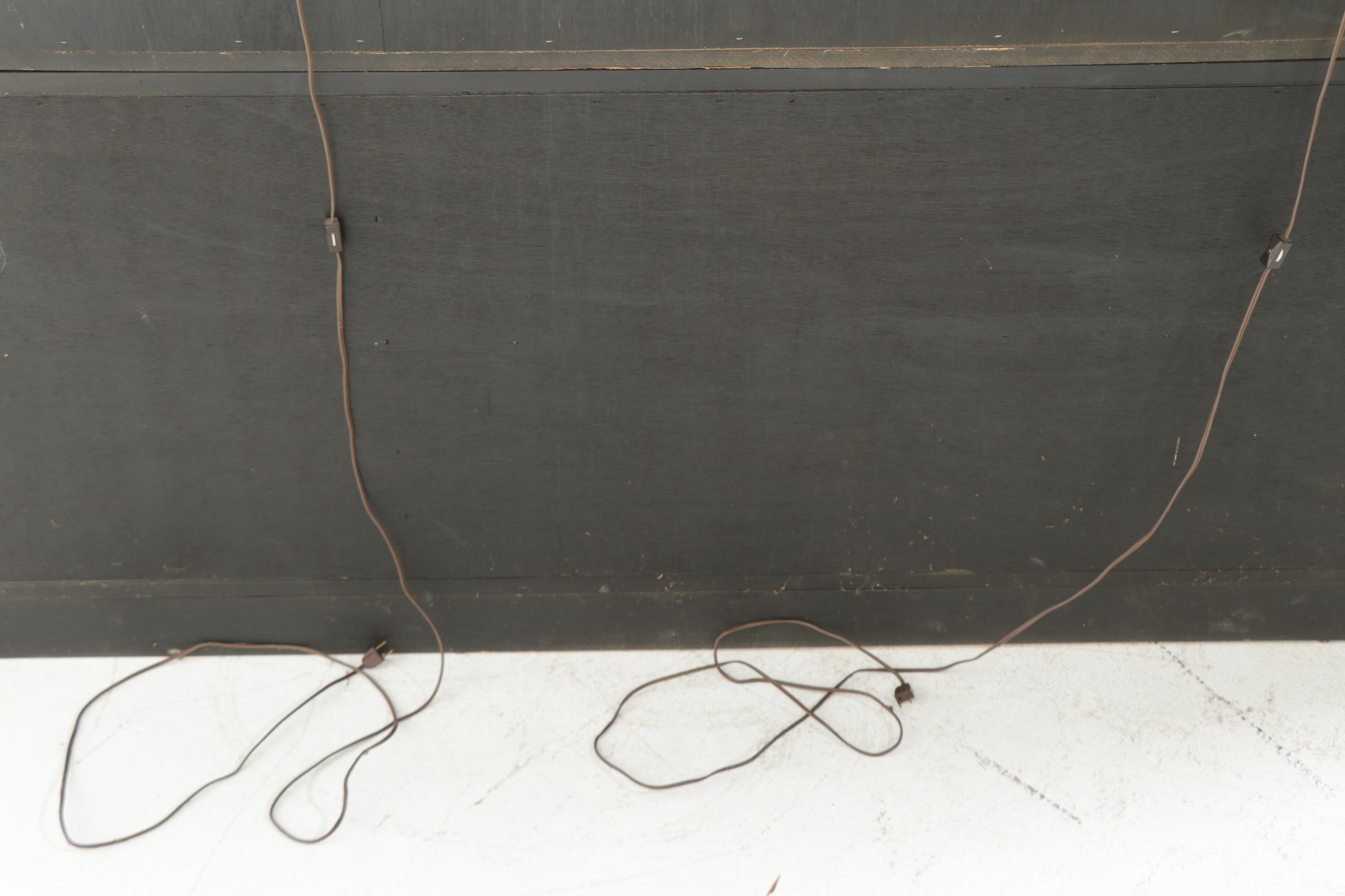 Chinoiserie-Decorated Gilt and Black-Lacquered Breakfront China Cabinet