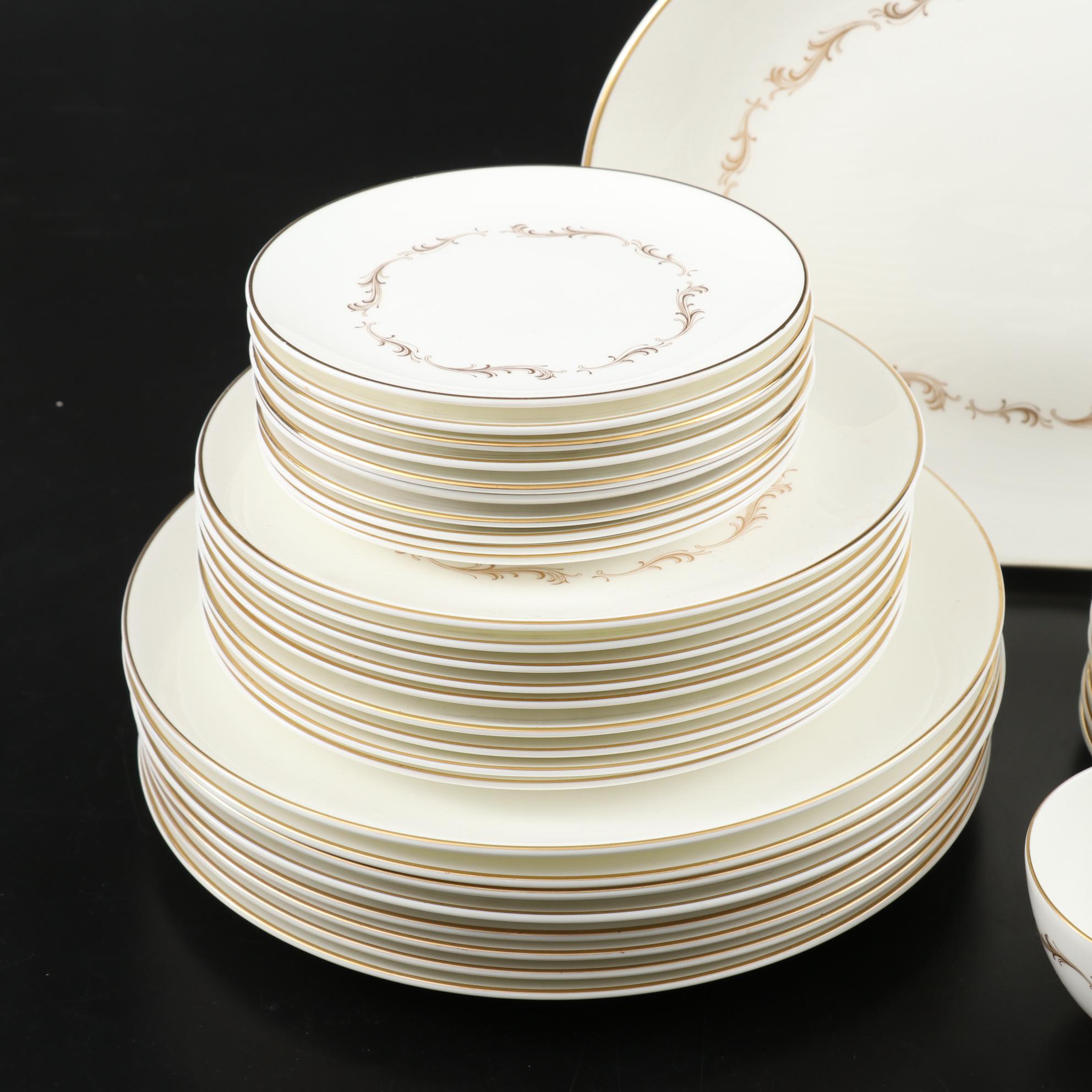 Royal Doulton "French Provincial" Bone China Dinnerware with Libby Wine Glasses