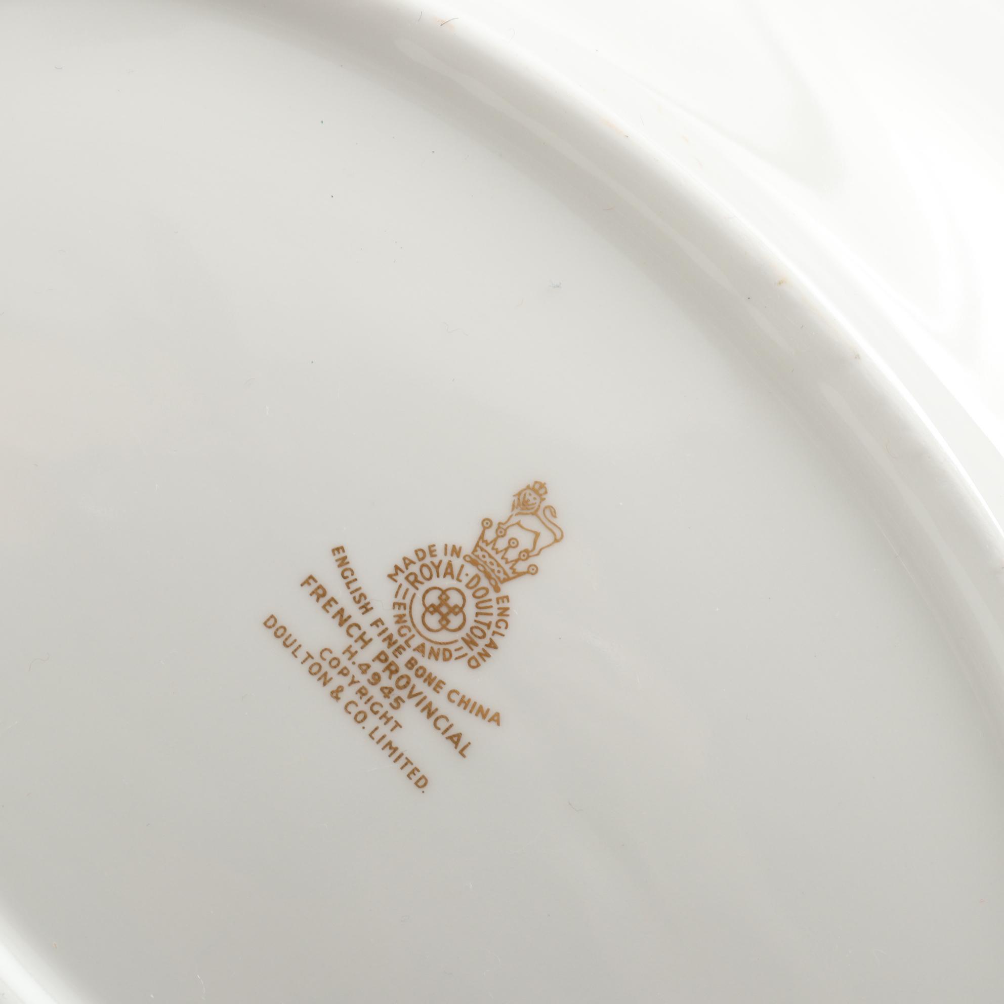 Royal Doulton "French Provincial" Bone China Dinnerware with Libby Wine Glasses