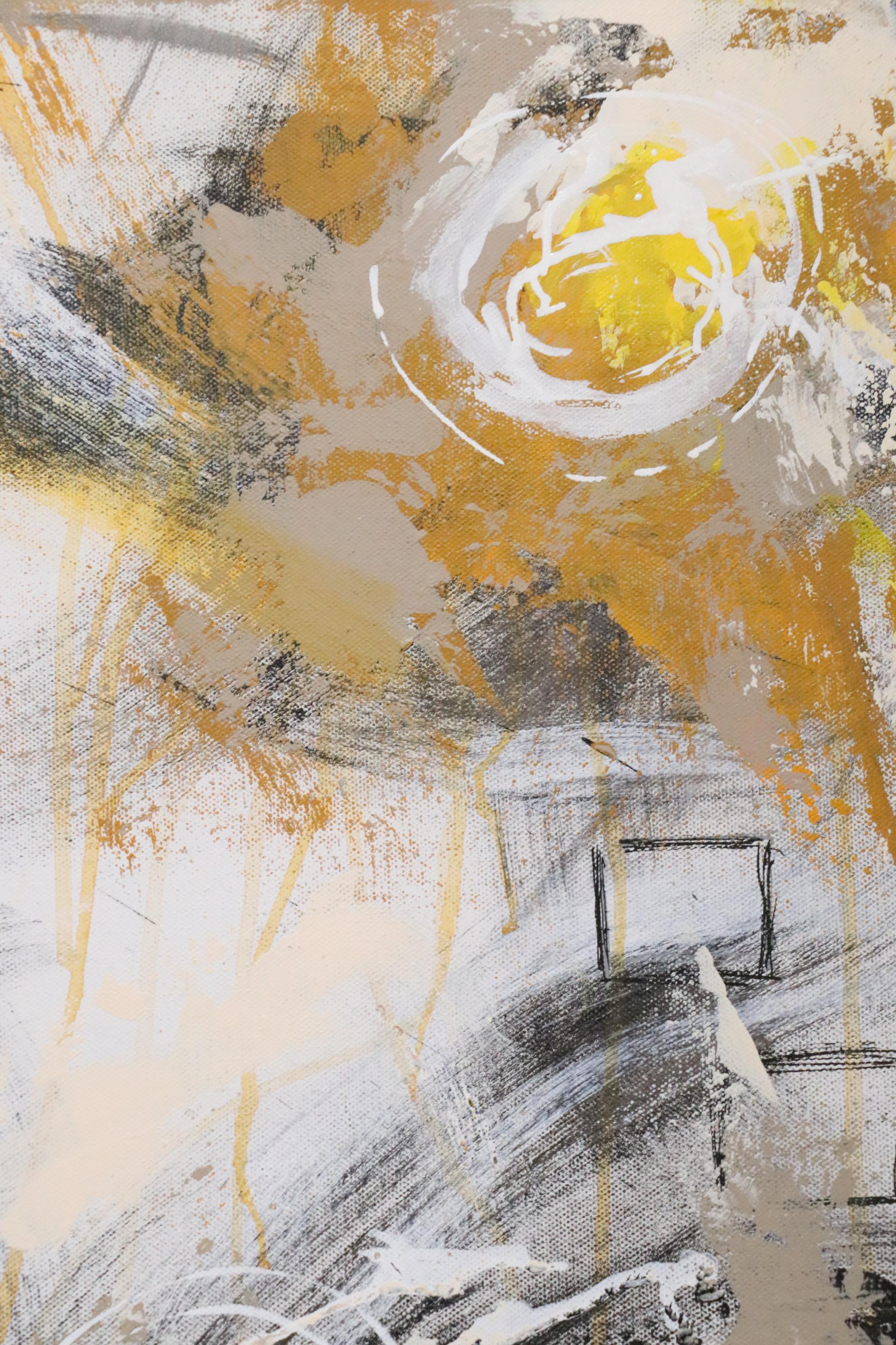 Sanna Abstract Acrylic Painting "Yellow Path"