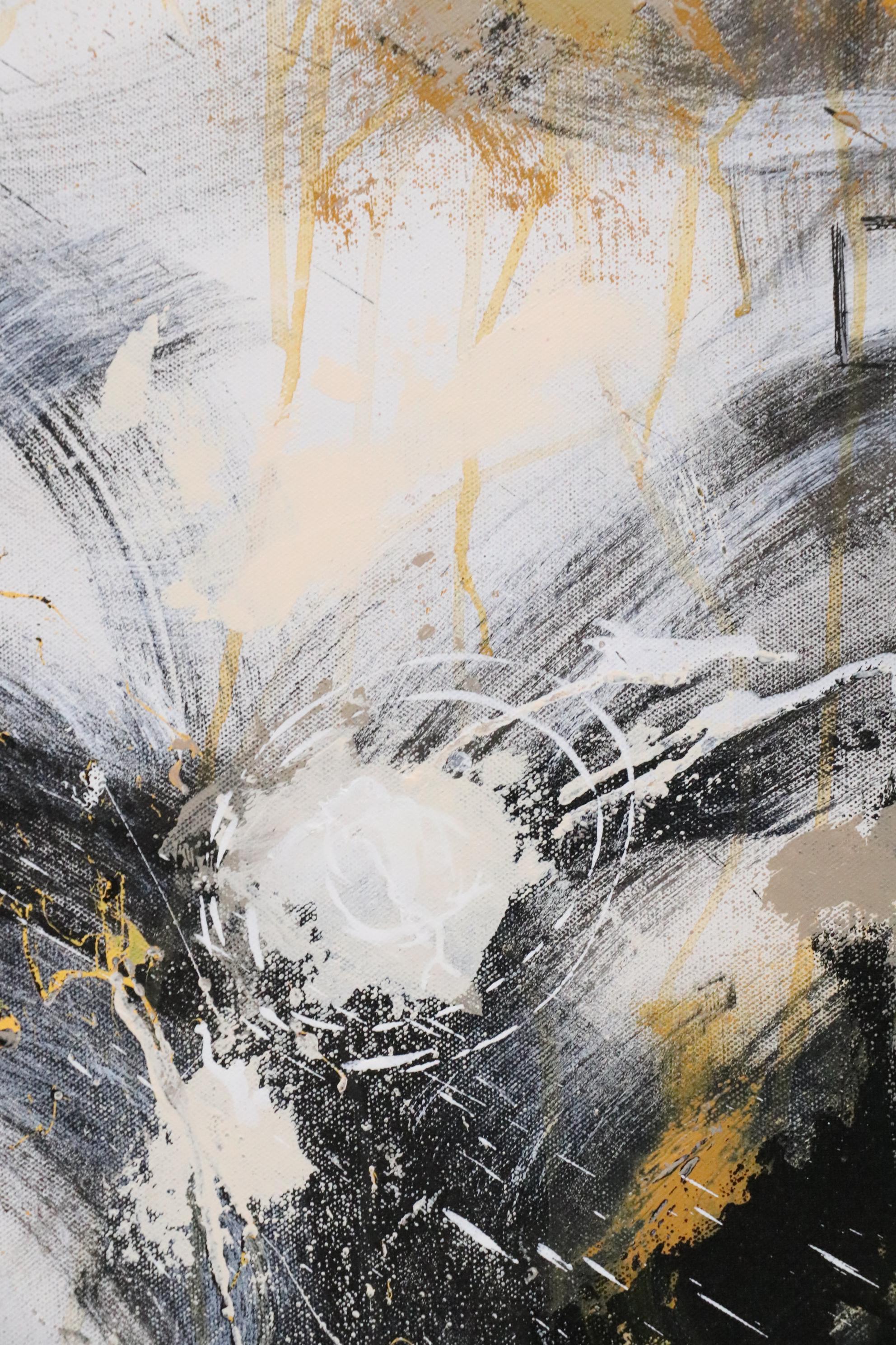 Sanna Abstract Acrylic Painting "Yellow Path"