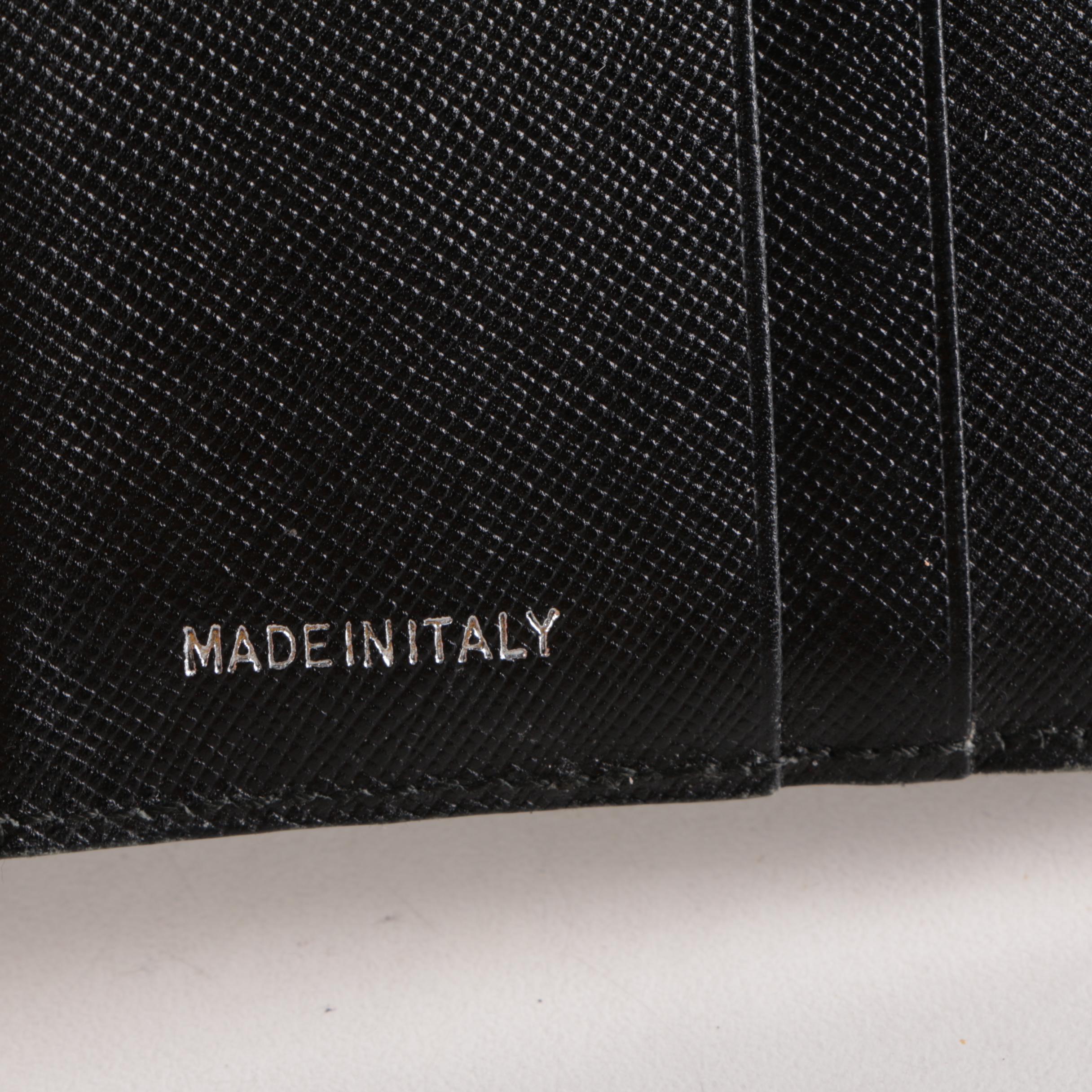 Prada Black Nylon Trifold Wallet