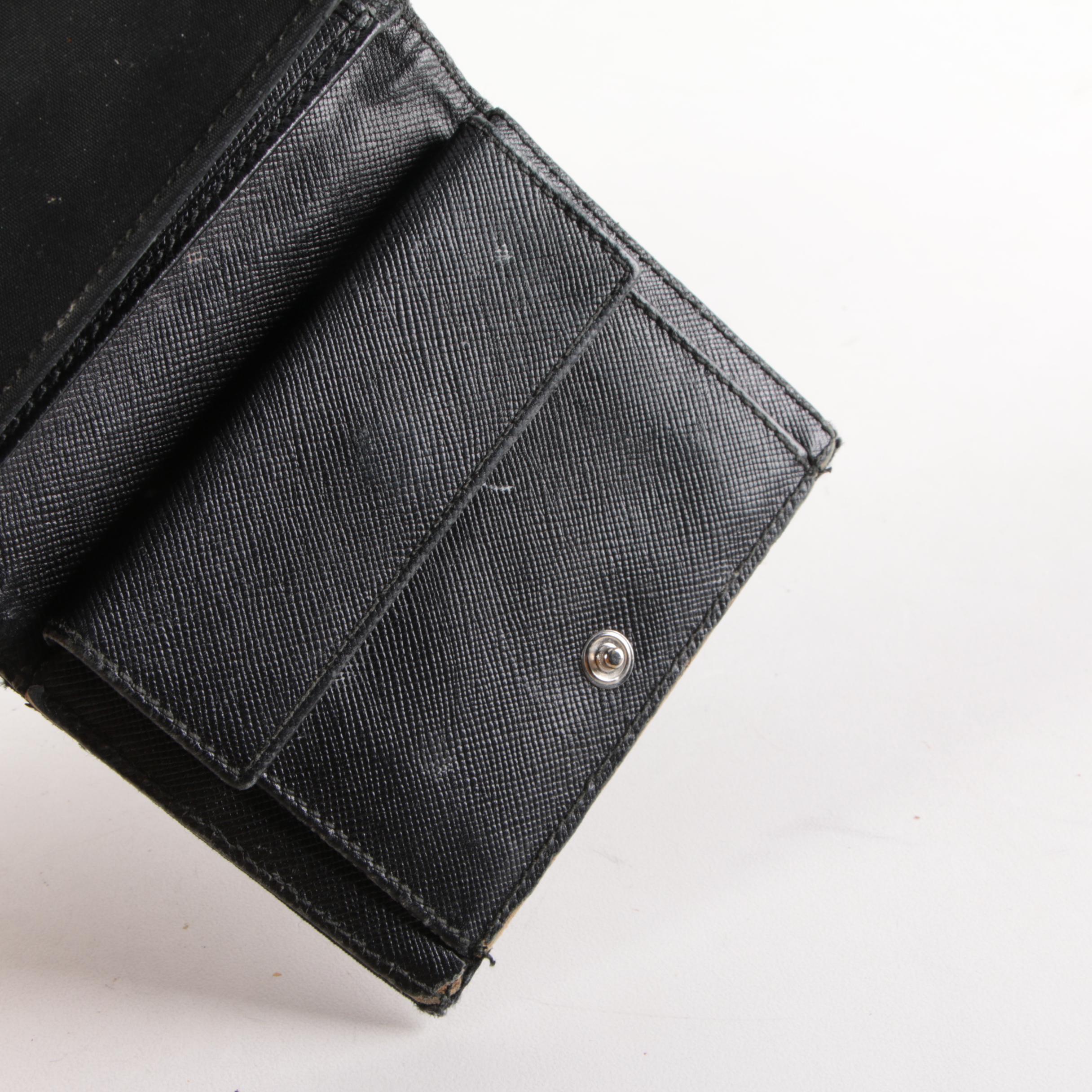 Prada Black Nylon Trifold Wallet