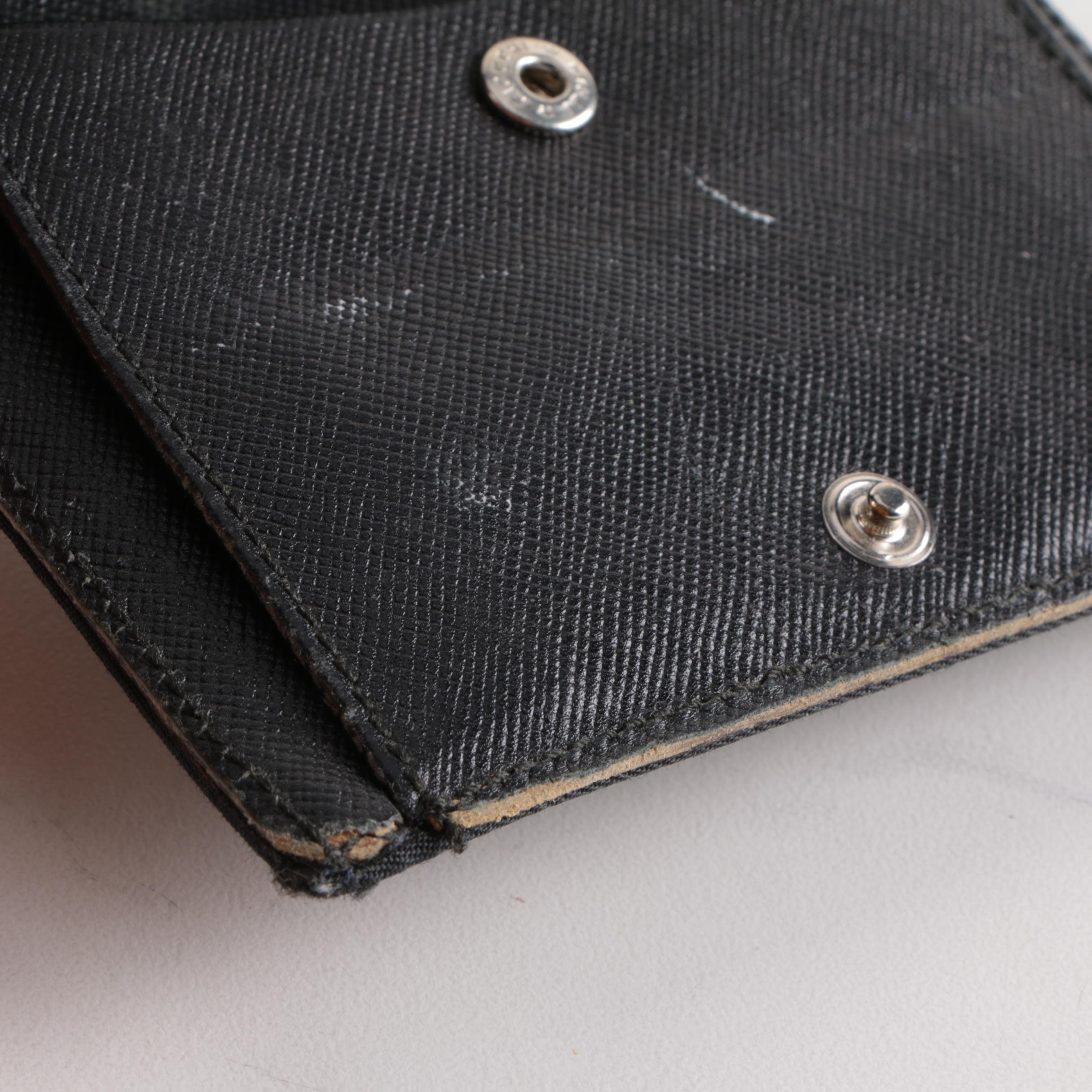 Prada Black Nylon Trifold Wallet