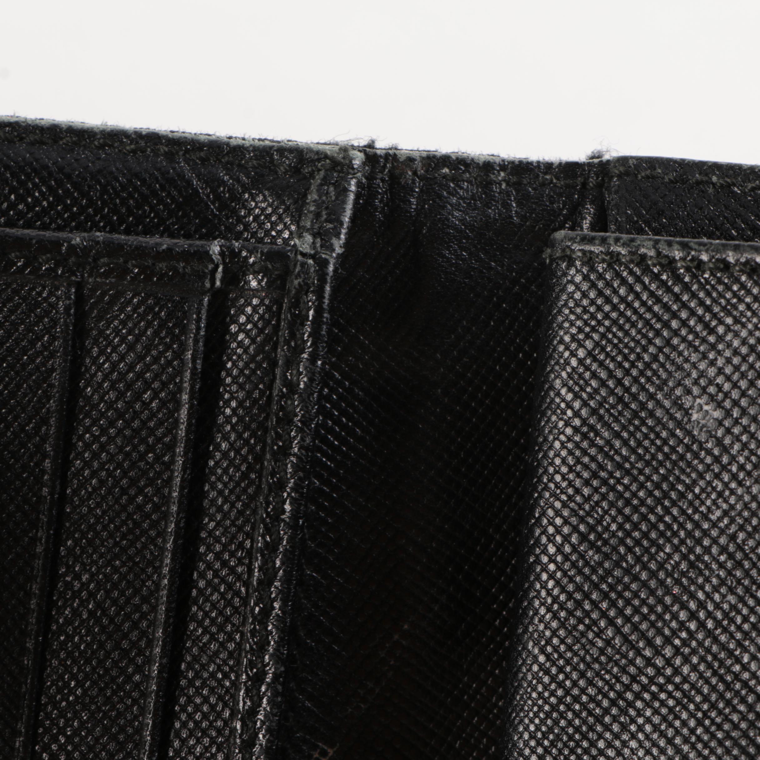Prada Black Nylon Trifold Wallet