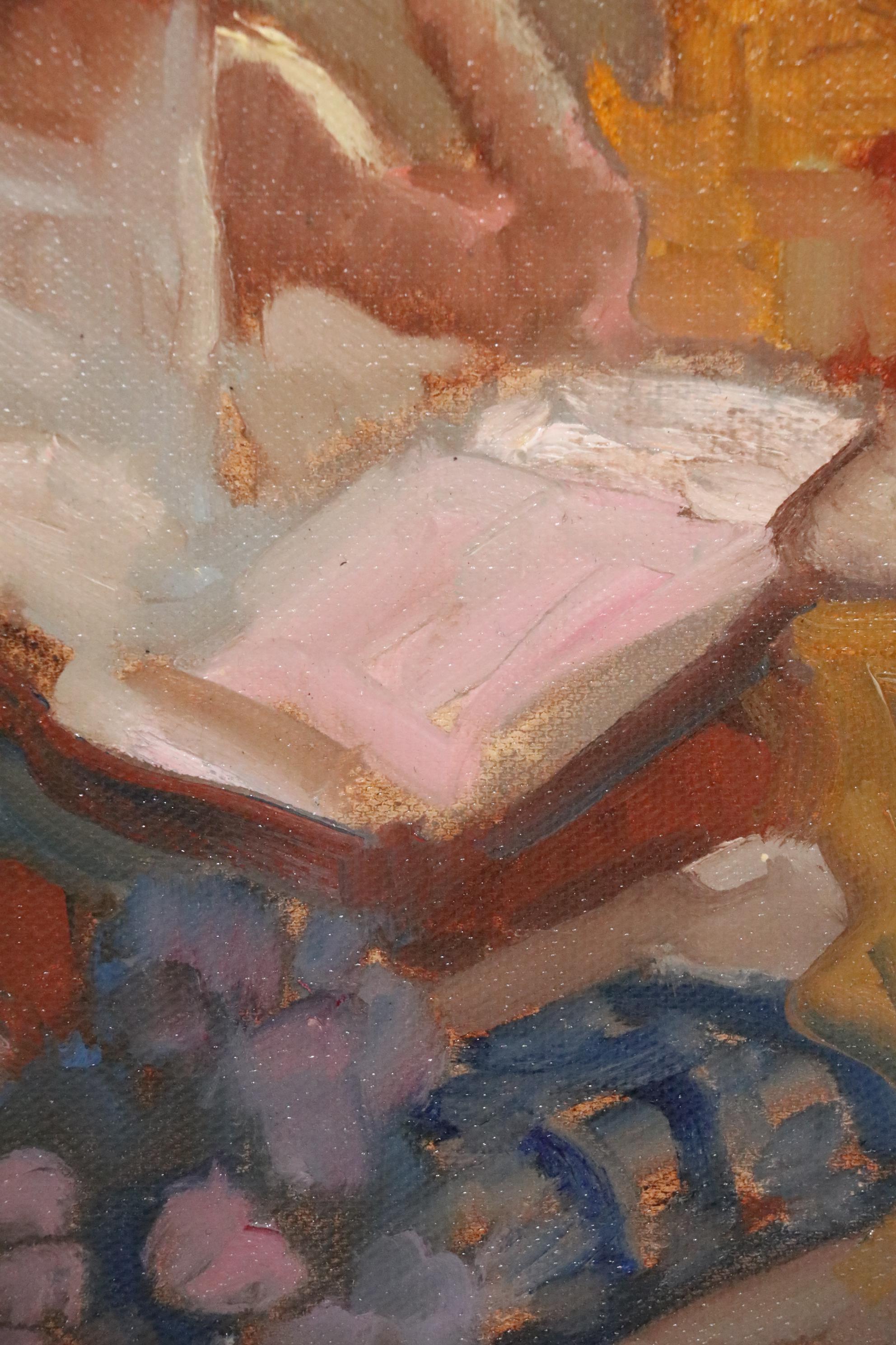 Sally Rosenbaum Oil Painting of Woman Reading