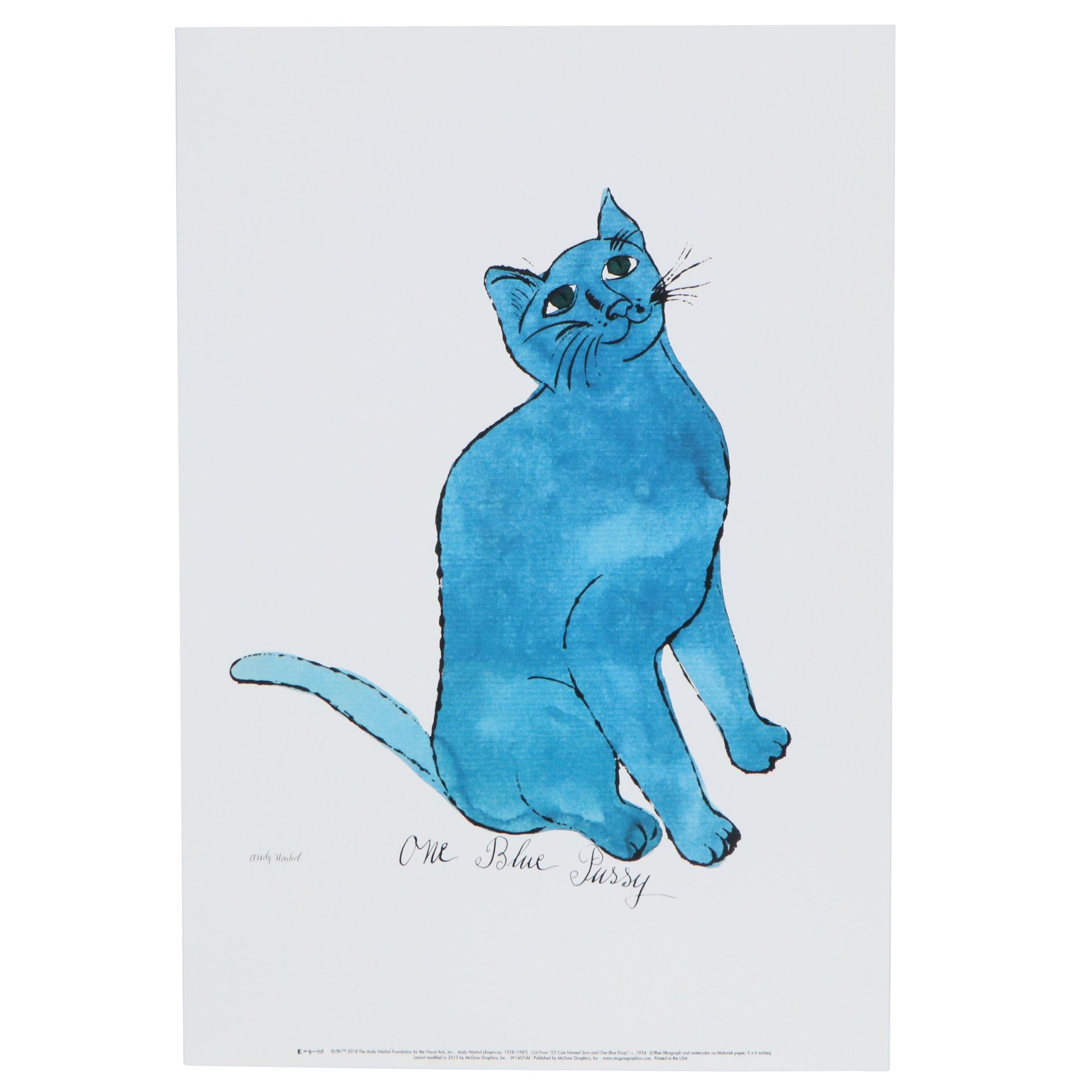 Offset Lithograph after Andy Warhol "One Blue Pussy"