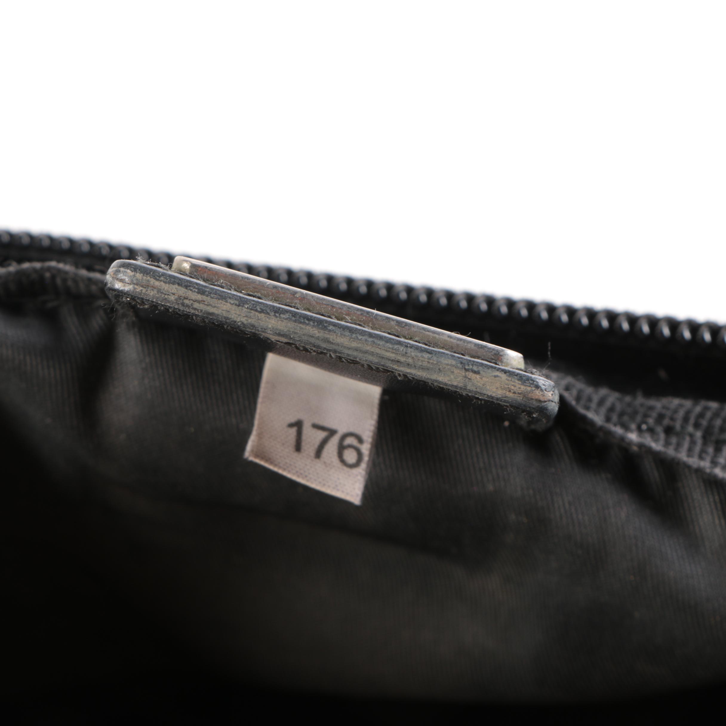 Prada Accessory Pouch in Black Nylon with Leather Trim