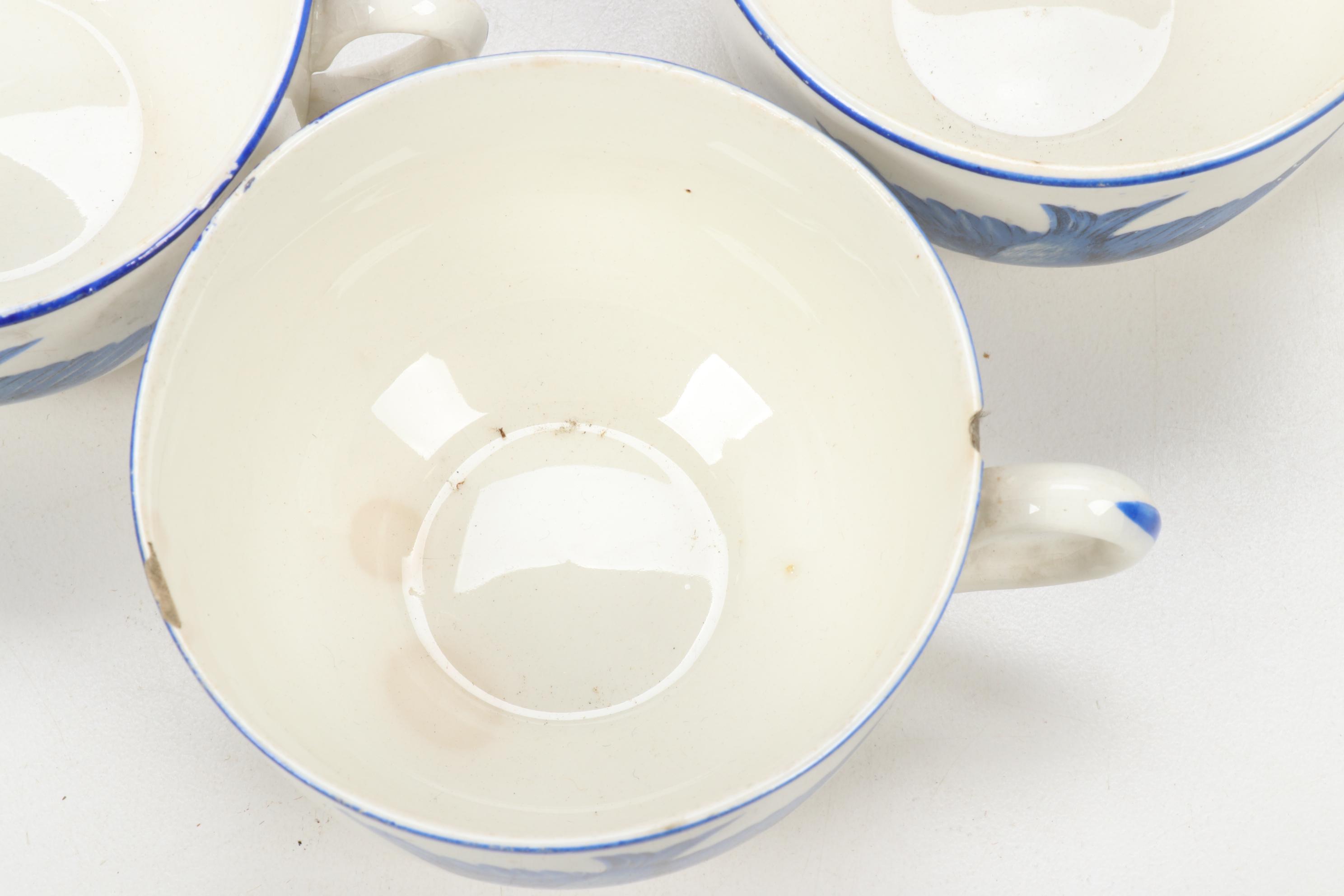 Knowles, Taylor & K "Blue Bird" Transferware Dinnerware, Early 20th Century