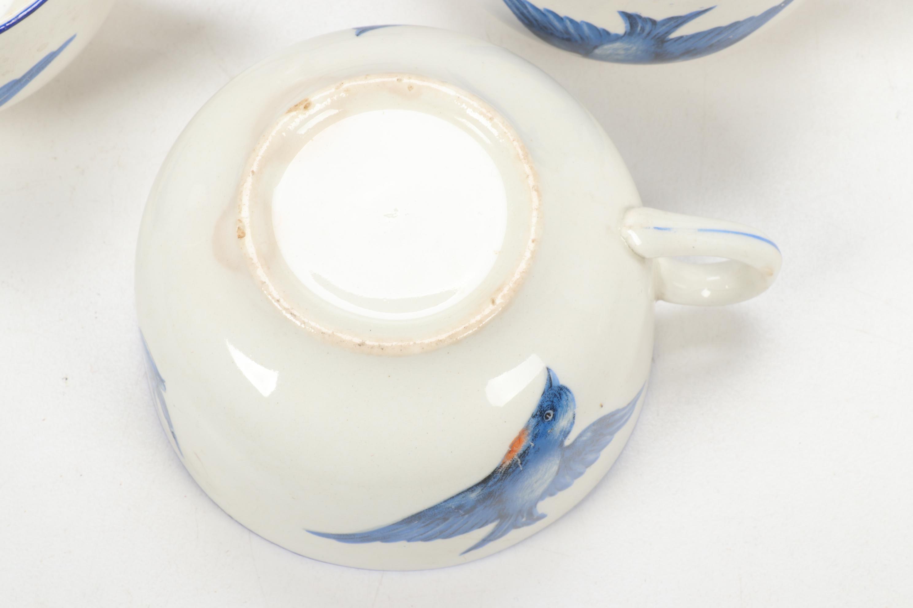 Knowles, Taylor & K "Blue Bird" Transferware Dinnerware, Early 20th Century