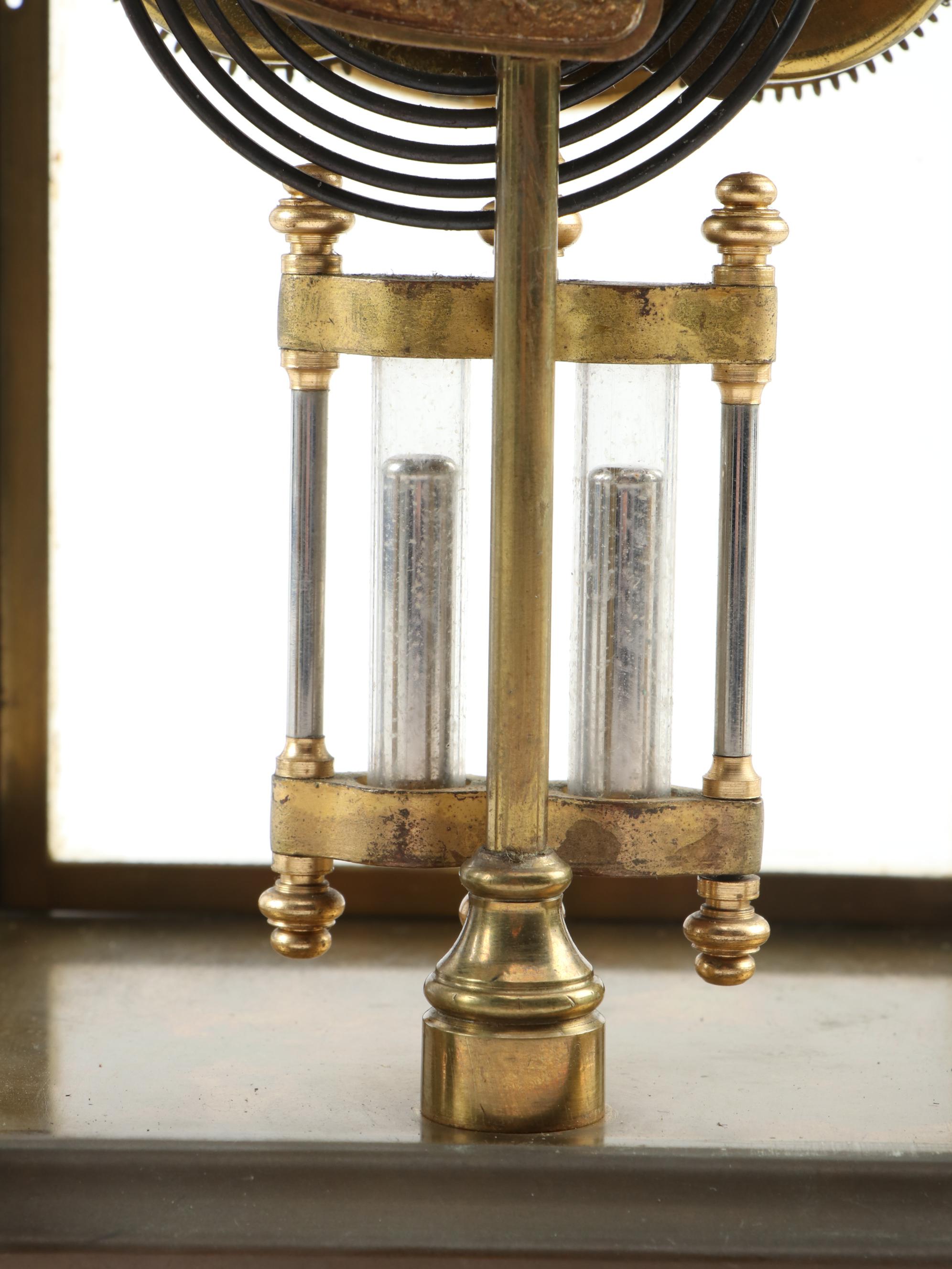 Ansonia Bronze Regulator Mantel Clock with  Mercury Pendulum, Early 20th Century