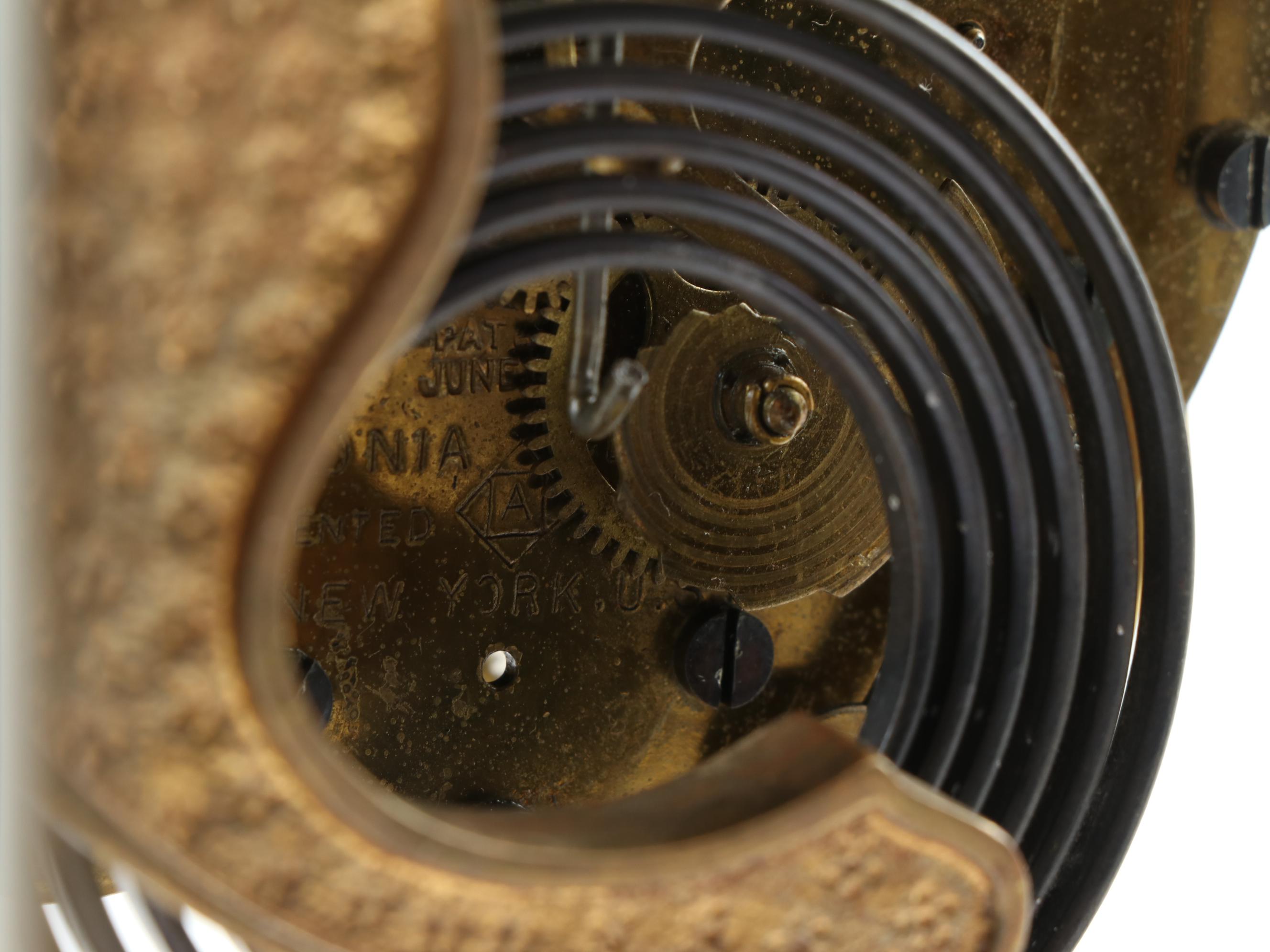 Ansonia Bronze Regulator Mantel Clock with  Mercury Pendulum, Early 20th Century