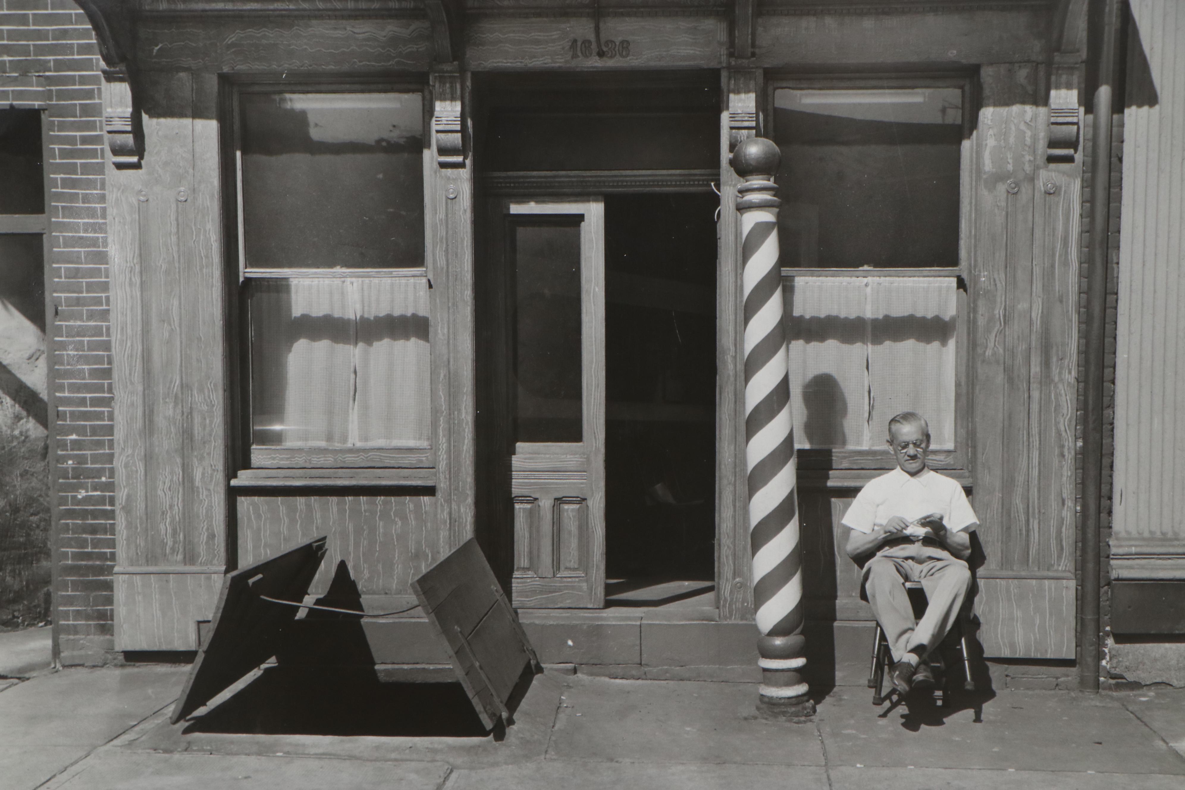 A. Aubrey Bodine Silver Gelatin Photograph "Fells Point Barber Shop," 1956