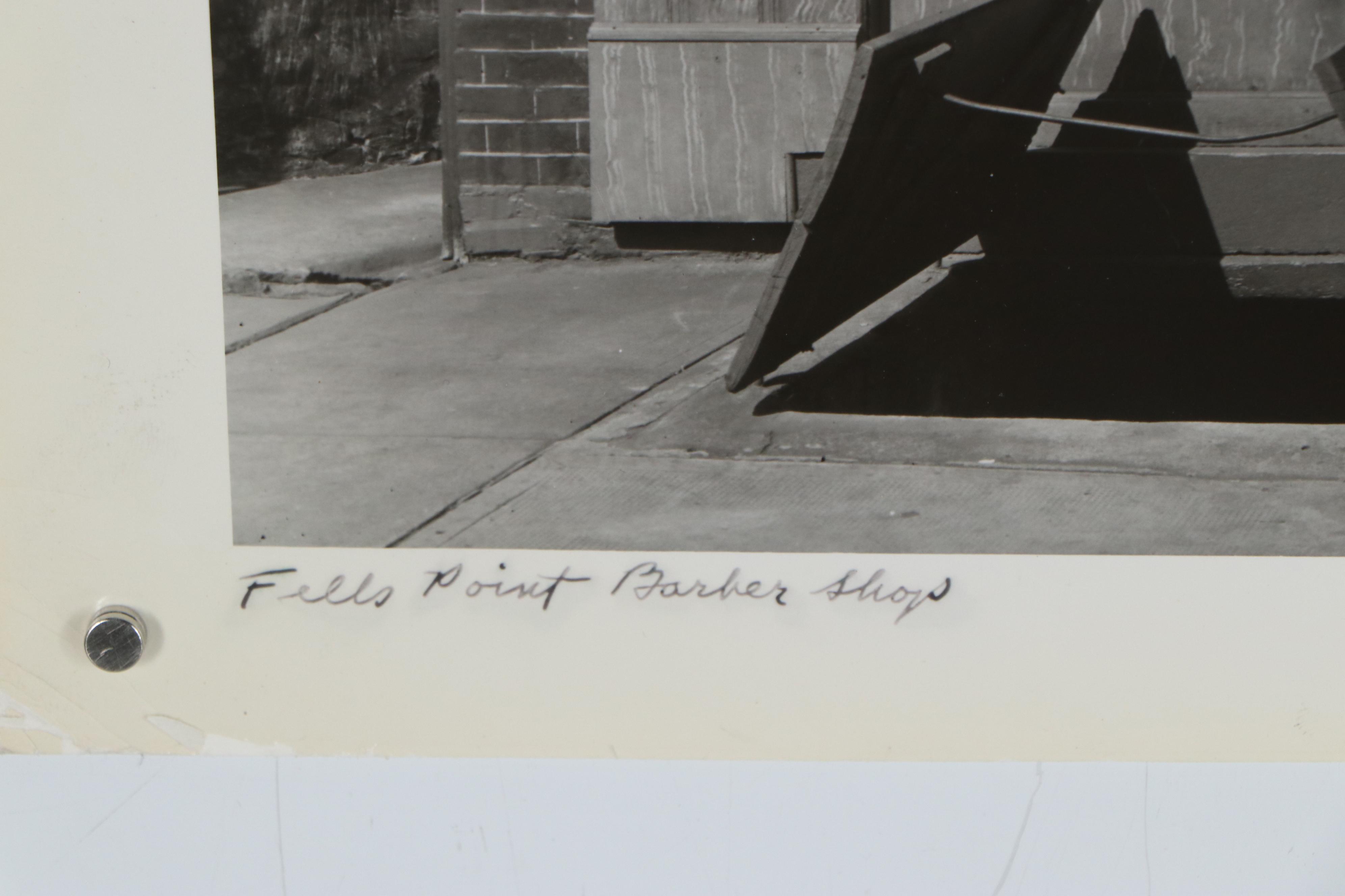 A. Aubrey Bodine Silver Gelatin Photograph "Fells Point Barber Shop," 1956