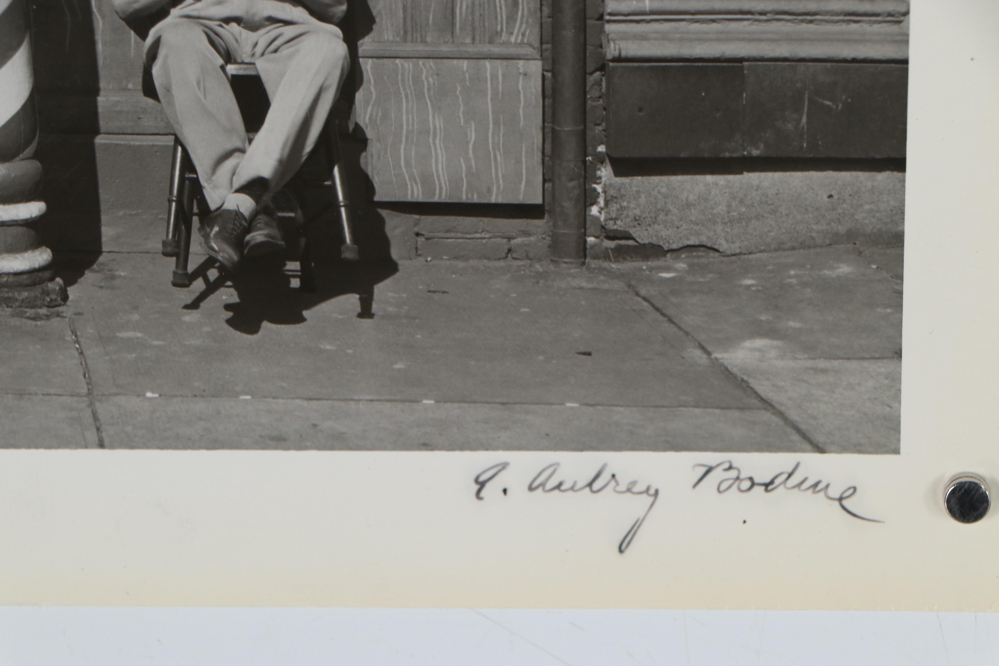 A. Aubrey Bodine Silver Gelatin Photograph "Fells Point Barber Shop," 1956
