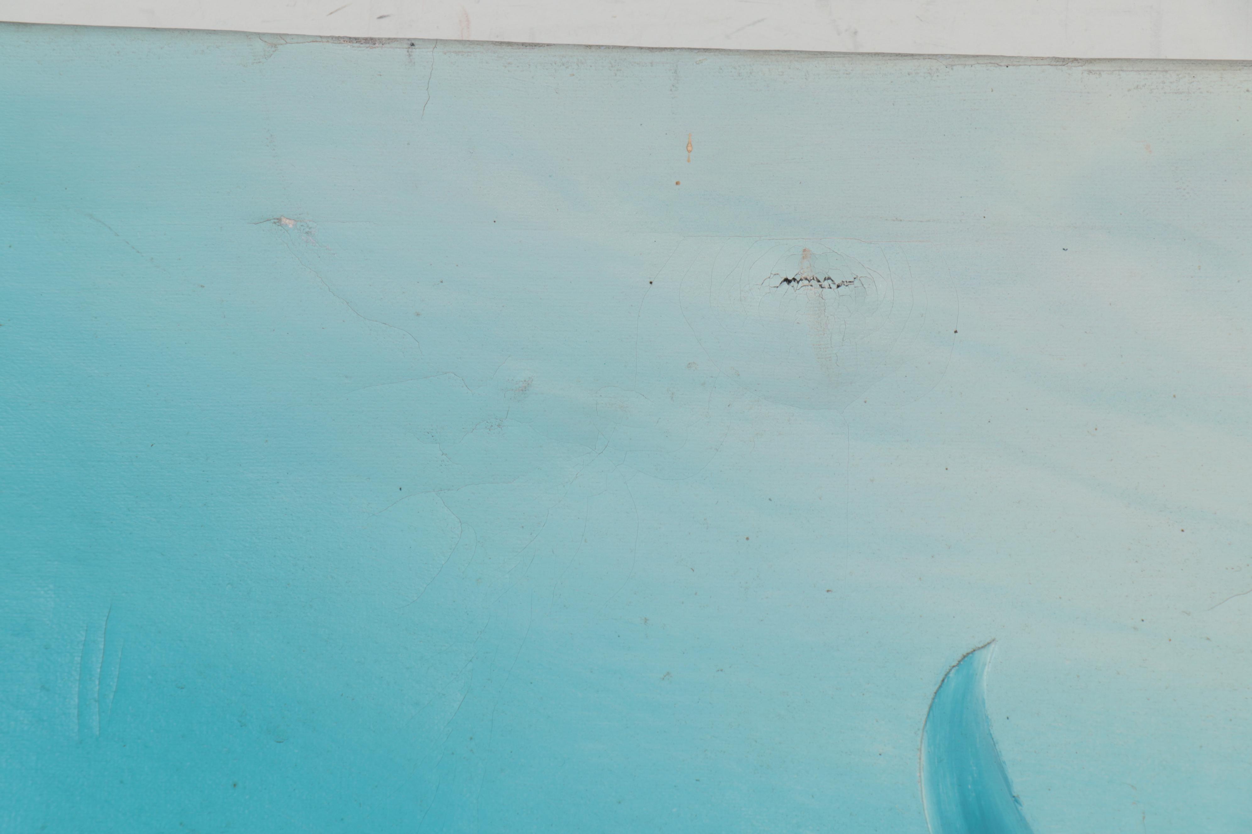 Charles Redmond Benolt Oil Painting of Dolphins and Marine Life