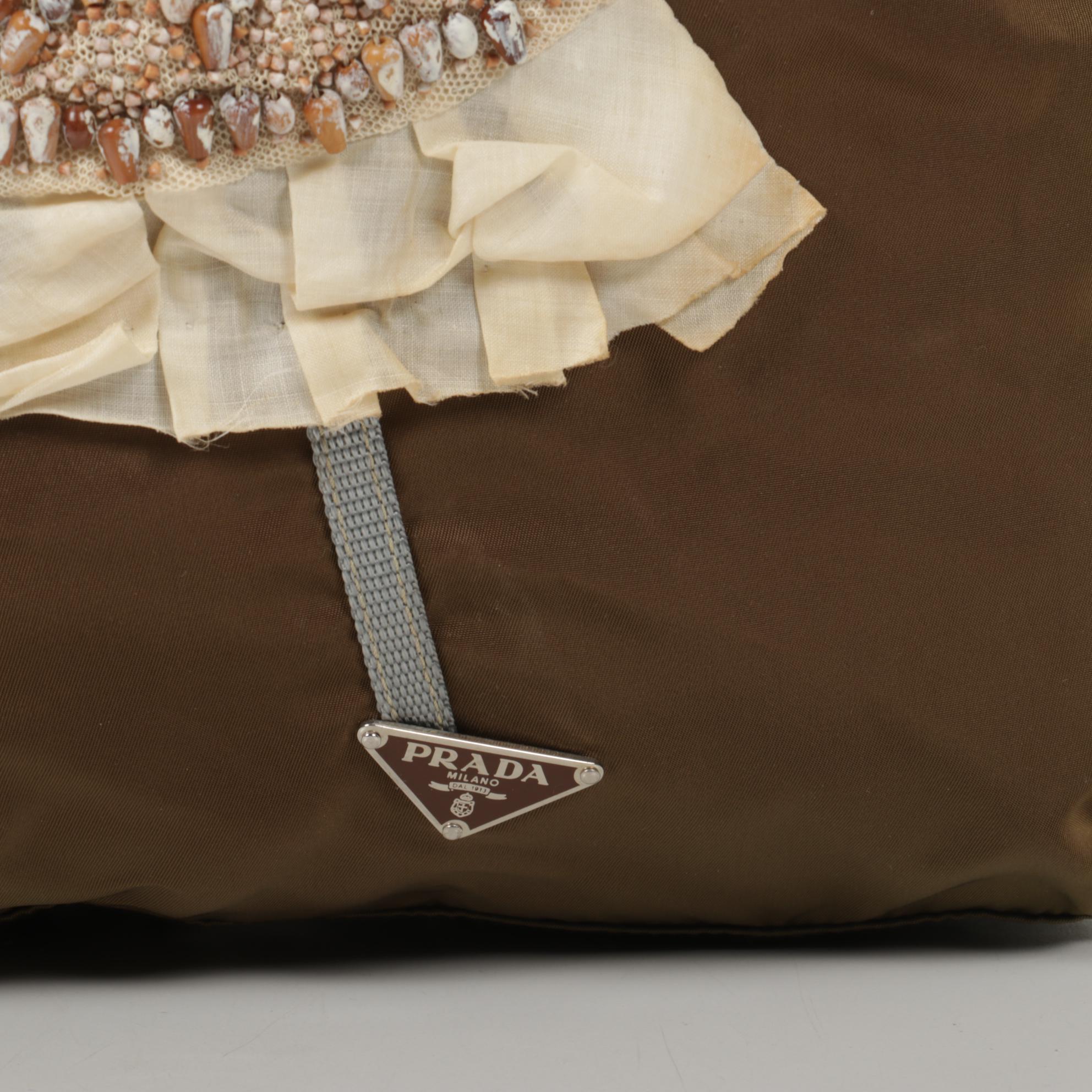 Prada Robot Tote Bag in Olive Tessuto Nylon