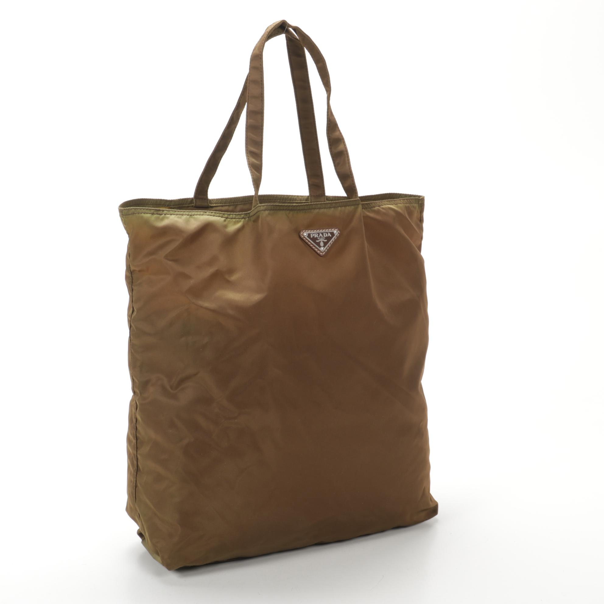 Prada Robot Tote Bag in Olive Tessuto Nylon