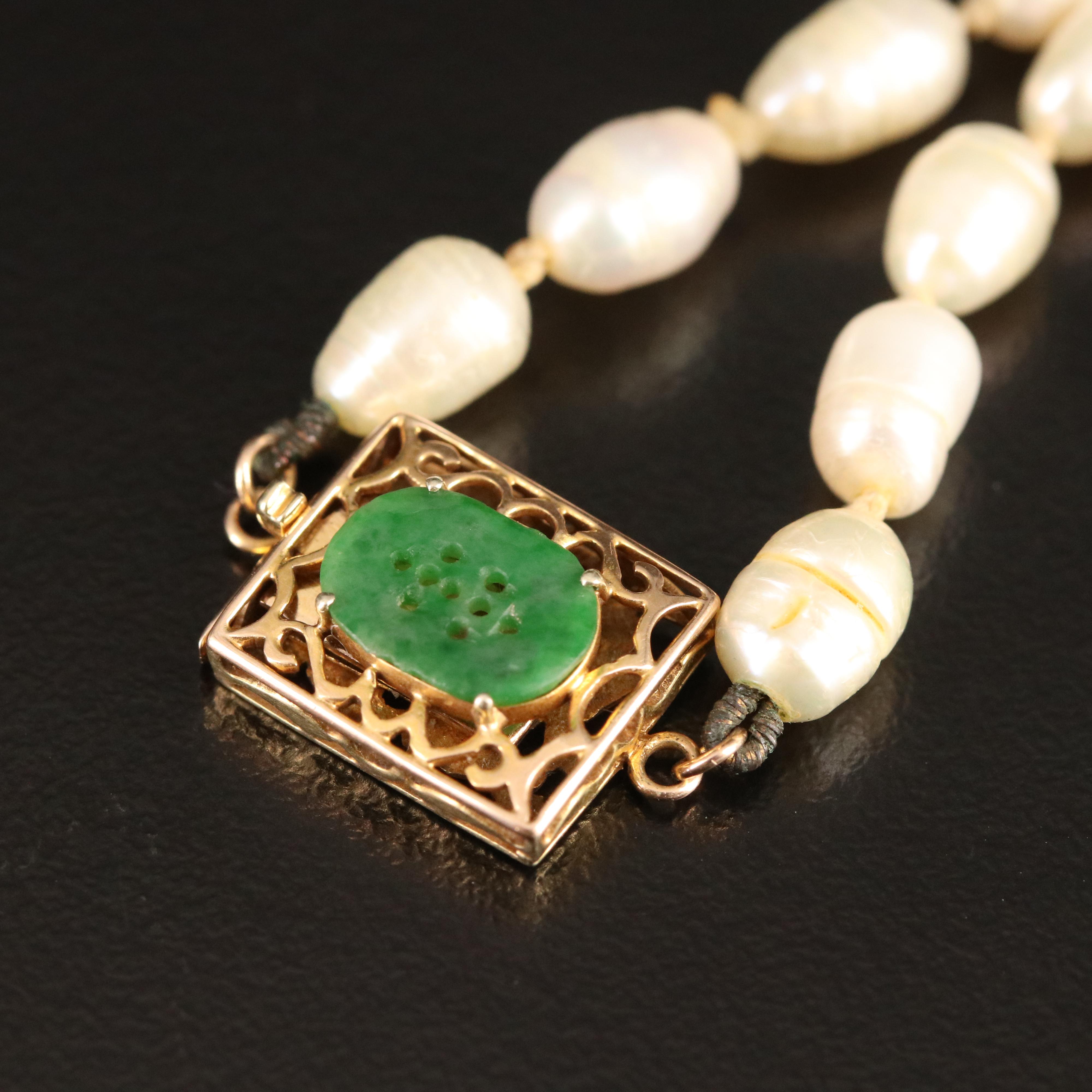 Necklaces with Vintage 14K Clasps, Gemstones and Baroque Pearls