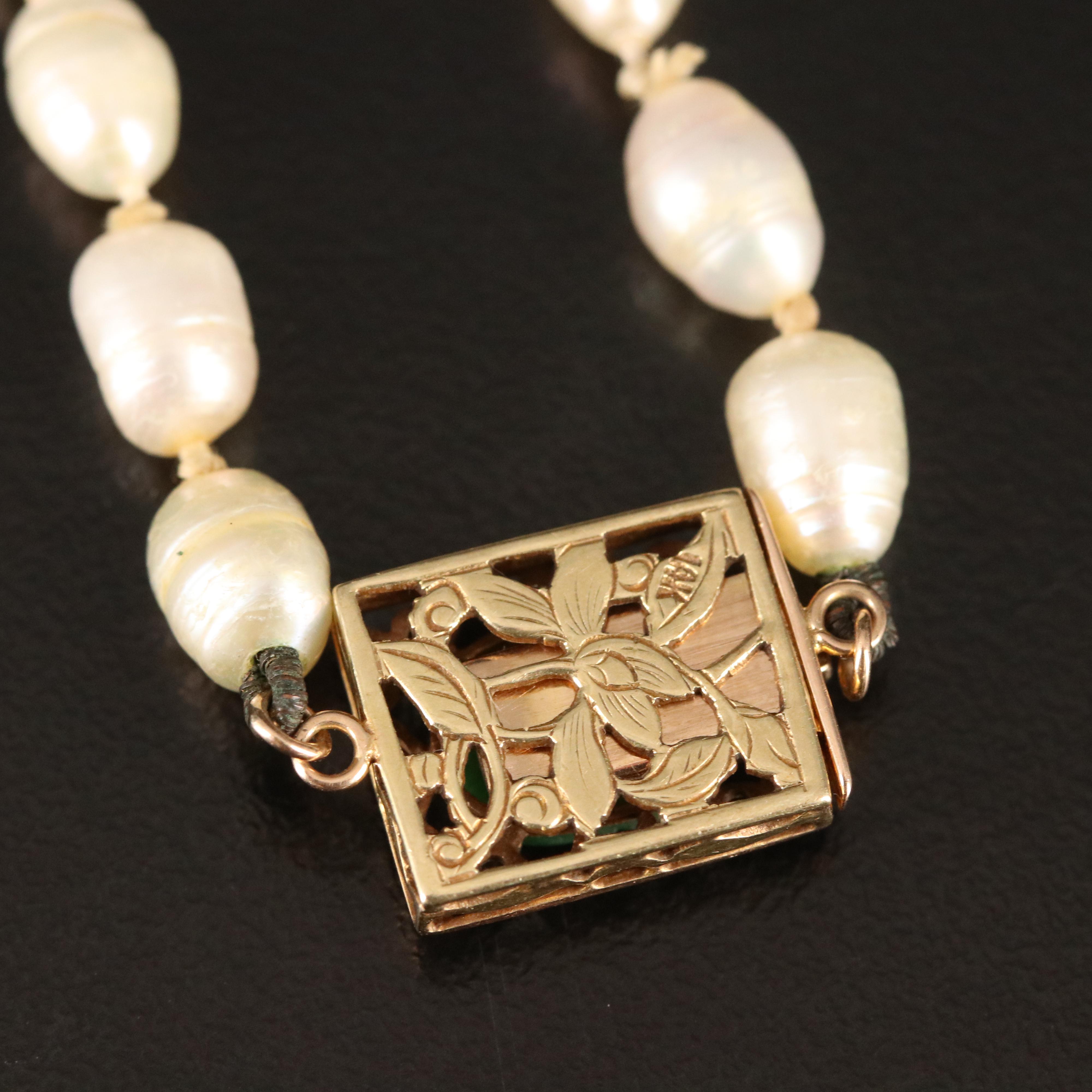 Necklaces with Vintage 14K Clasps, Gemstones and Baroque Pearls