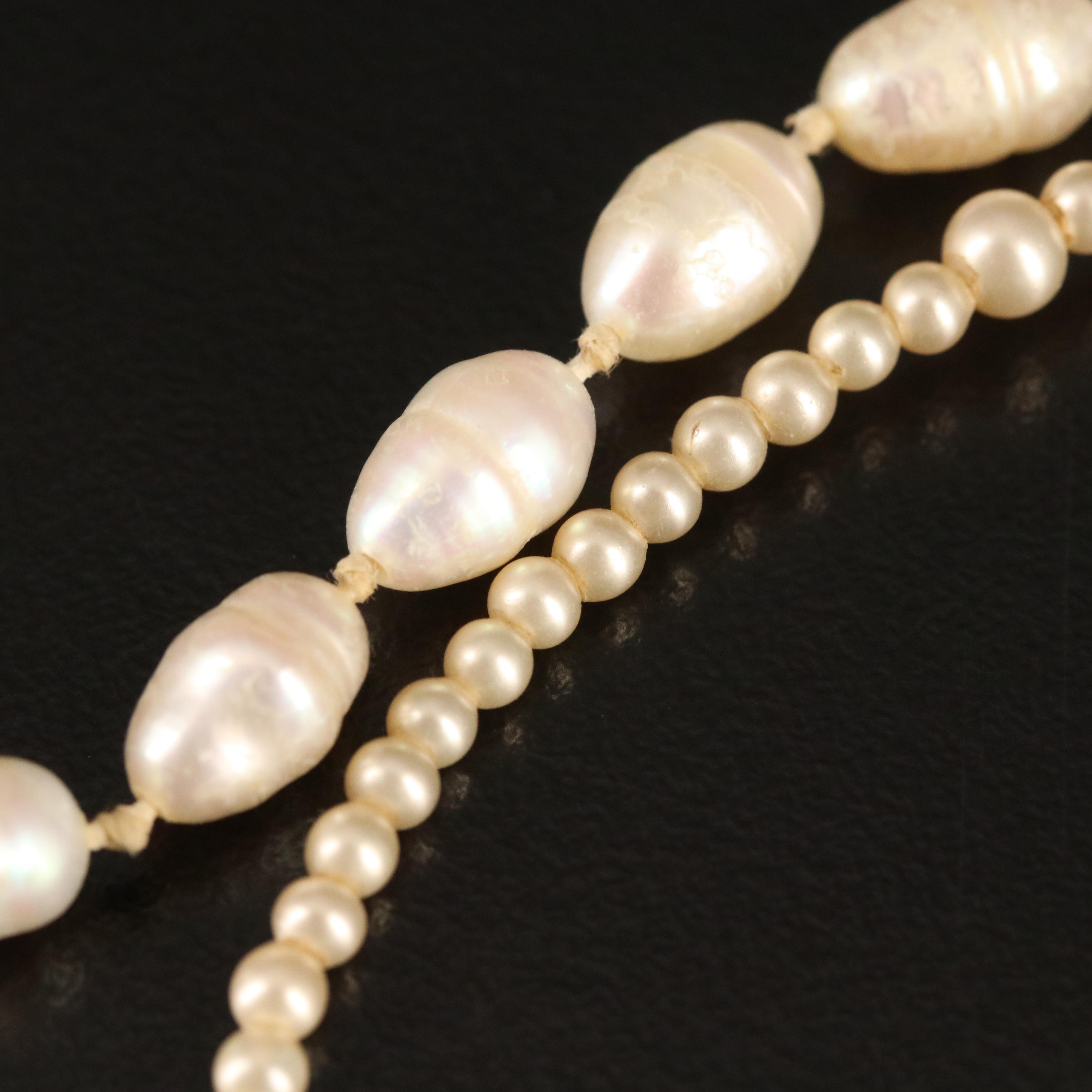 Necklaces with Vintage 14K Clasps, Gemstones and Baroque Pearls