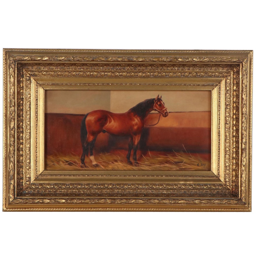 G. Roy Oil Painting of Bay Horse, Late 20th Century
