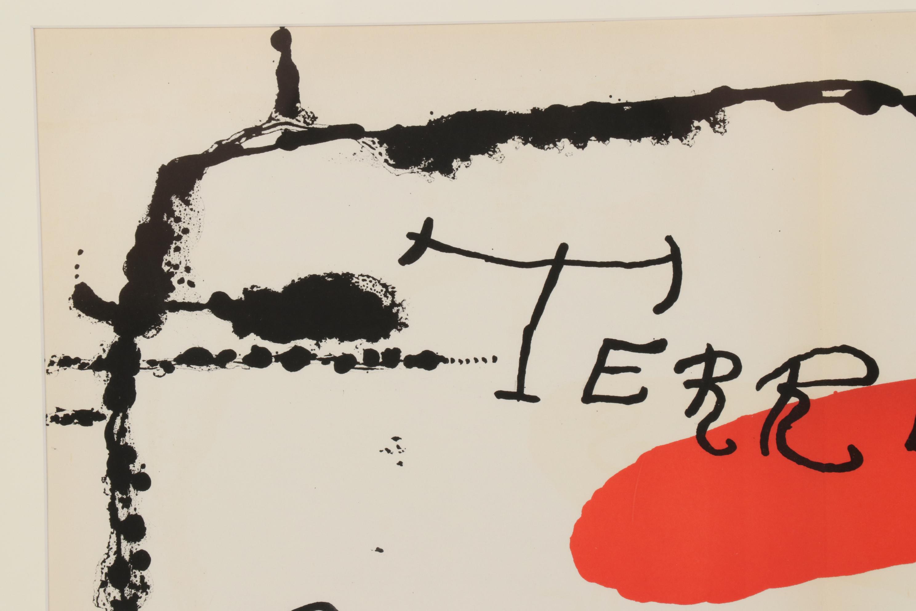 Joan Miró Double-Page Color Lithograph for "Derrière le Miroir," 1956