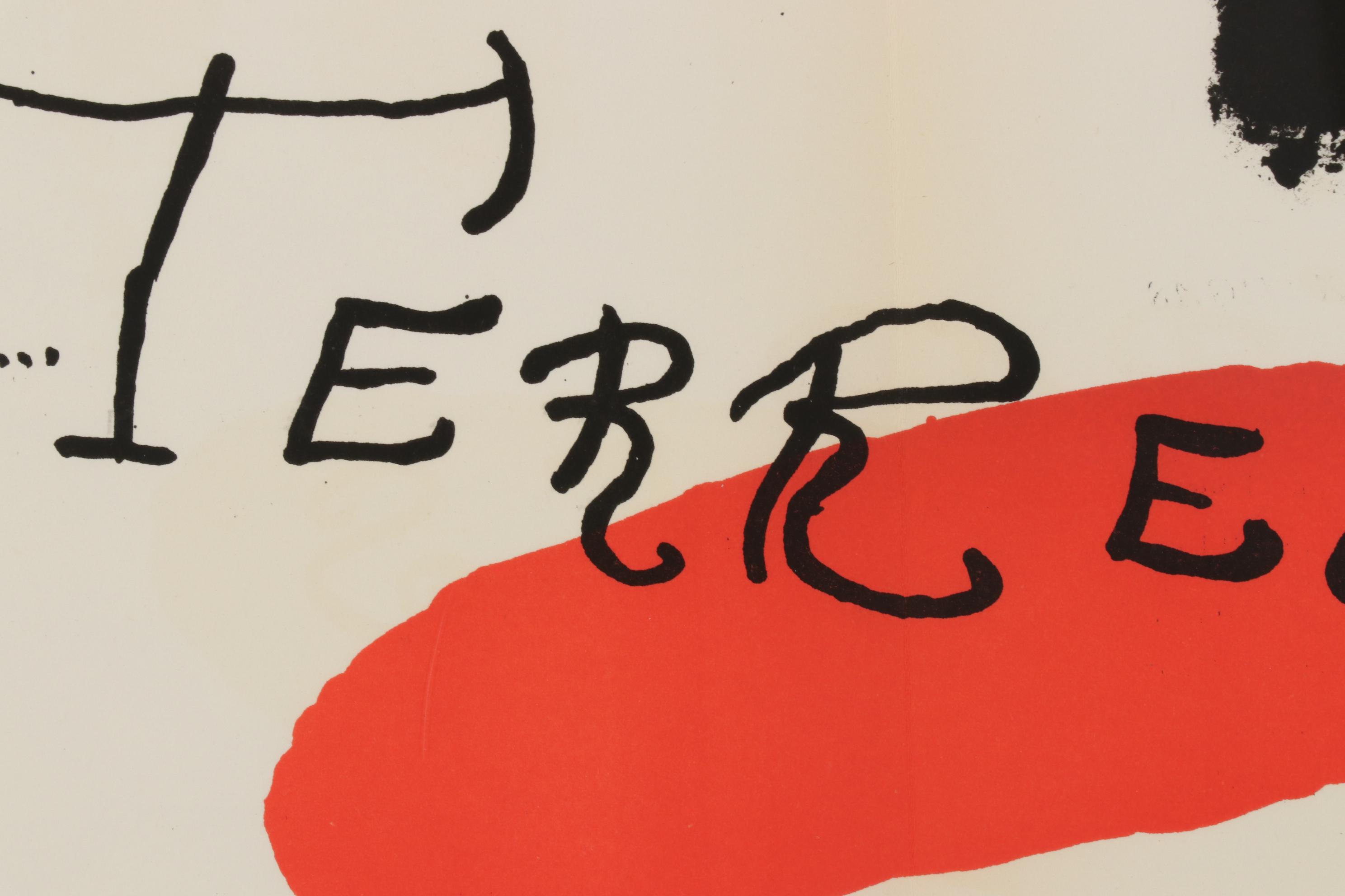 Joan Miró Double-Page Color Lithograph for "Derrière le Miroir," 1956