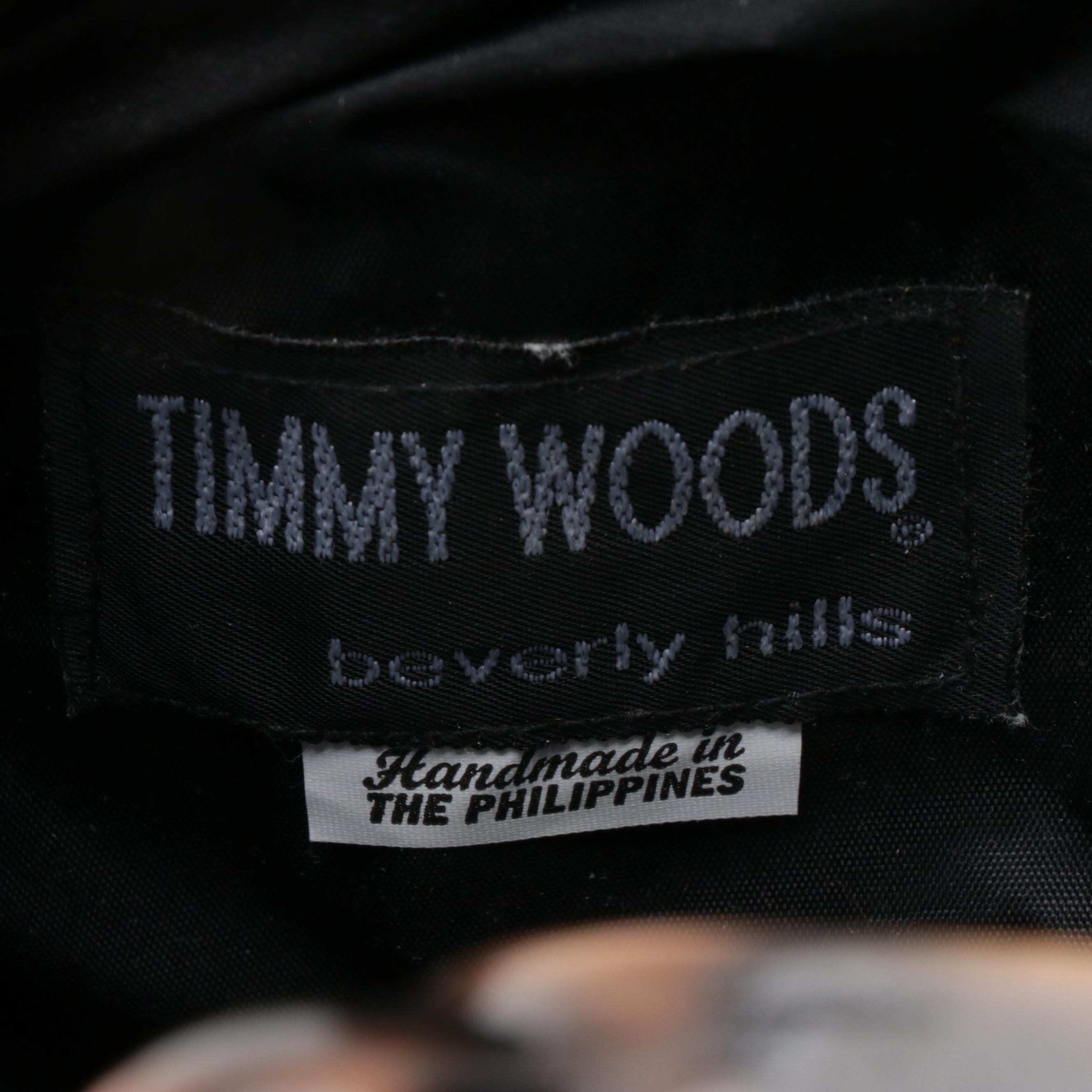 Timmy Woods of Beverly Hills Carved Acacia Wood Cheetah Crossbody Hinged Purse